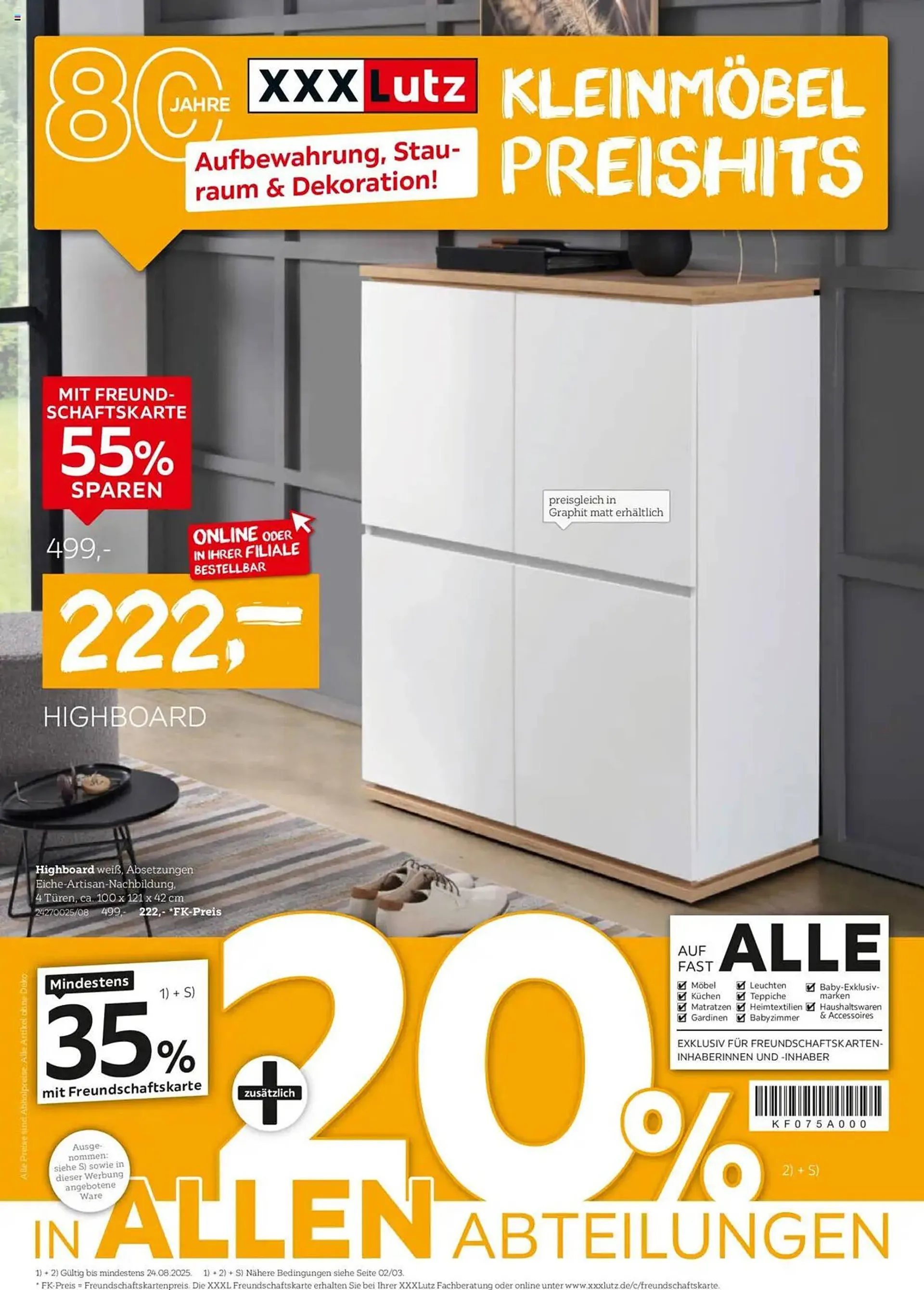 XXXLutz Prospekt von 11. August bis 24. August 2025 - Prospekt seite 1