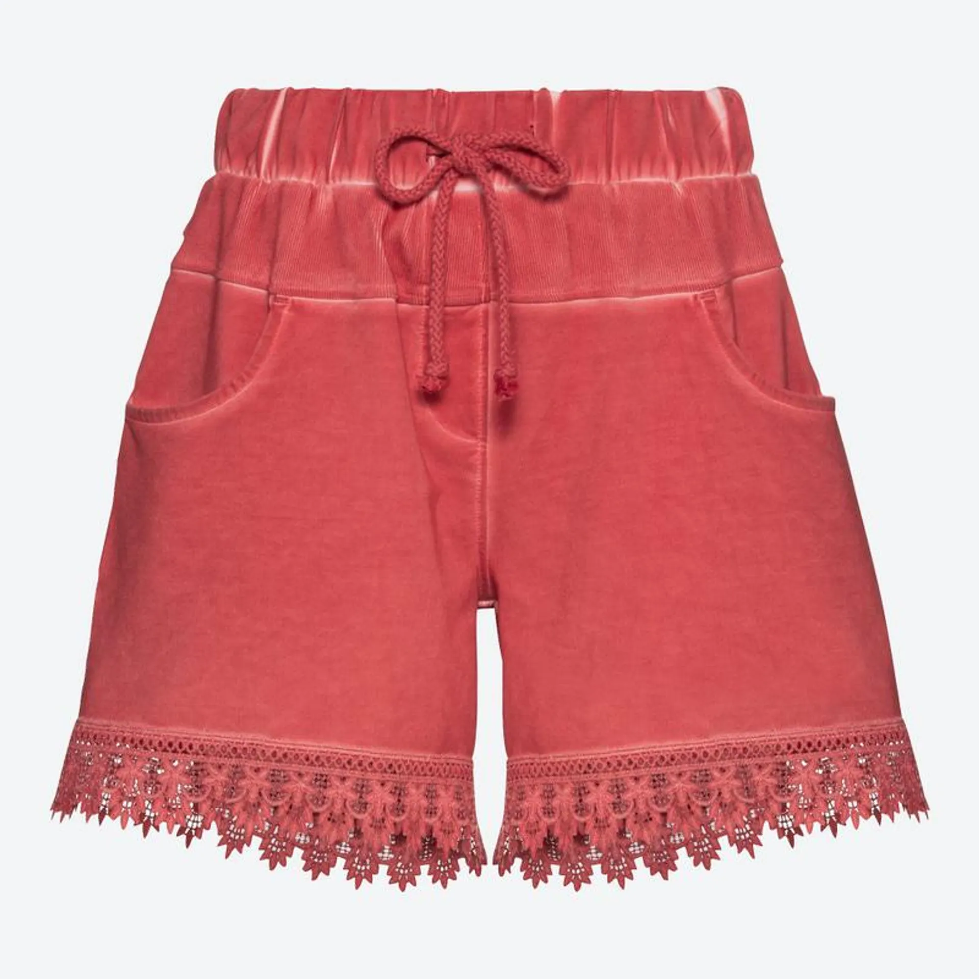 Damen-Shorts mit Spitze am Beinabschluss