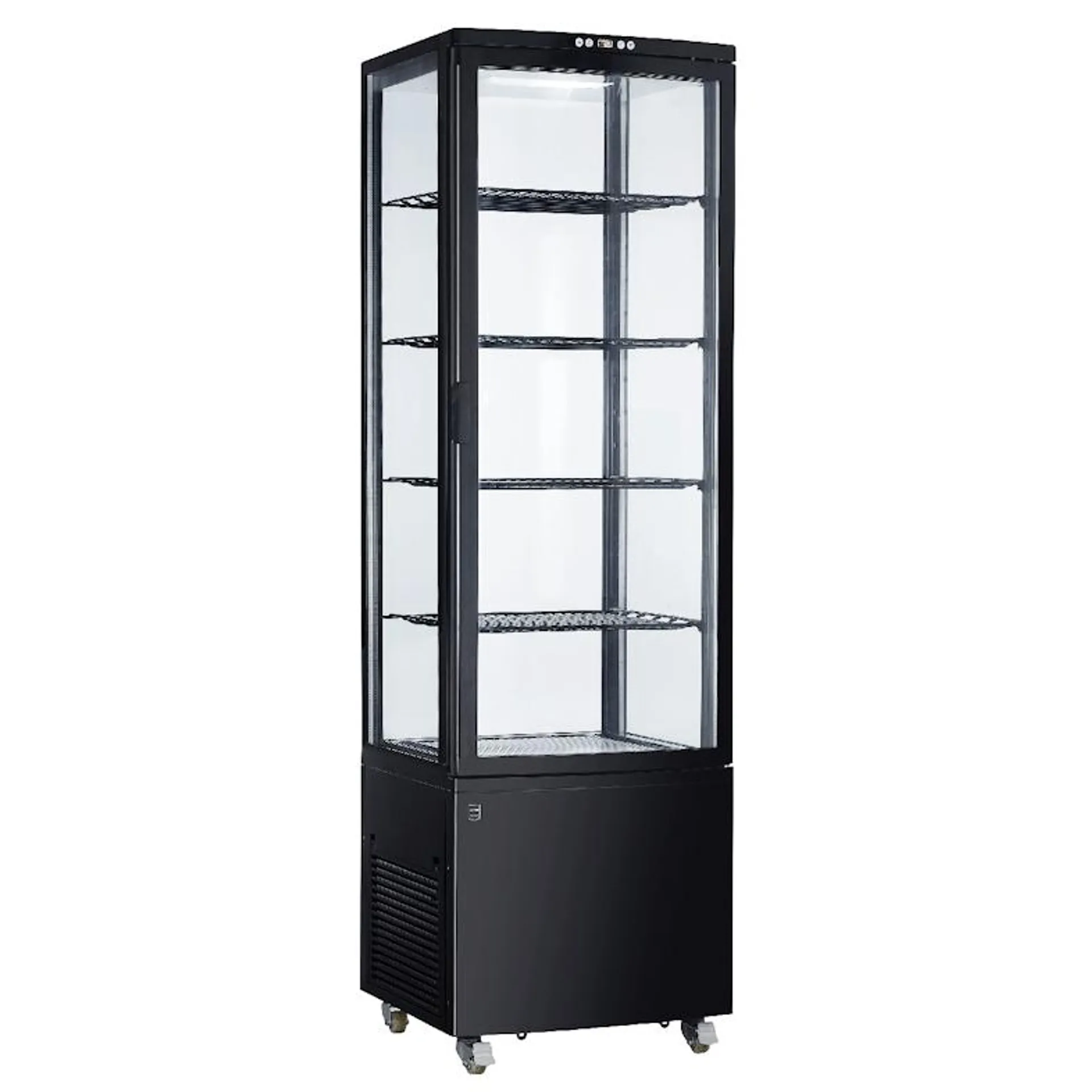 METRO Professional Koelvitrine GGC3270B, kunststof/ glas, 52 x 48.5 x 189,5 cm, 270 L, circulatiekoeling, 300W, verstelbare planken, zwart