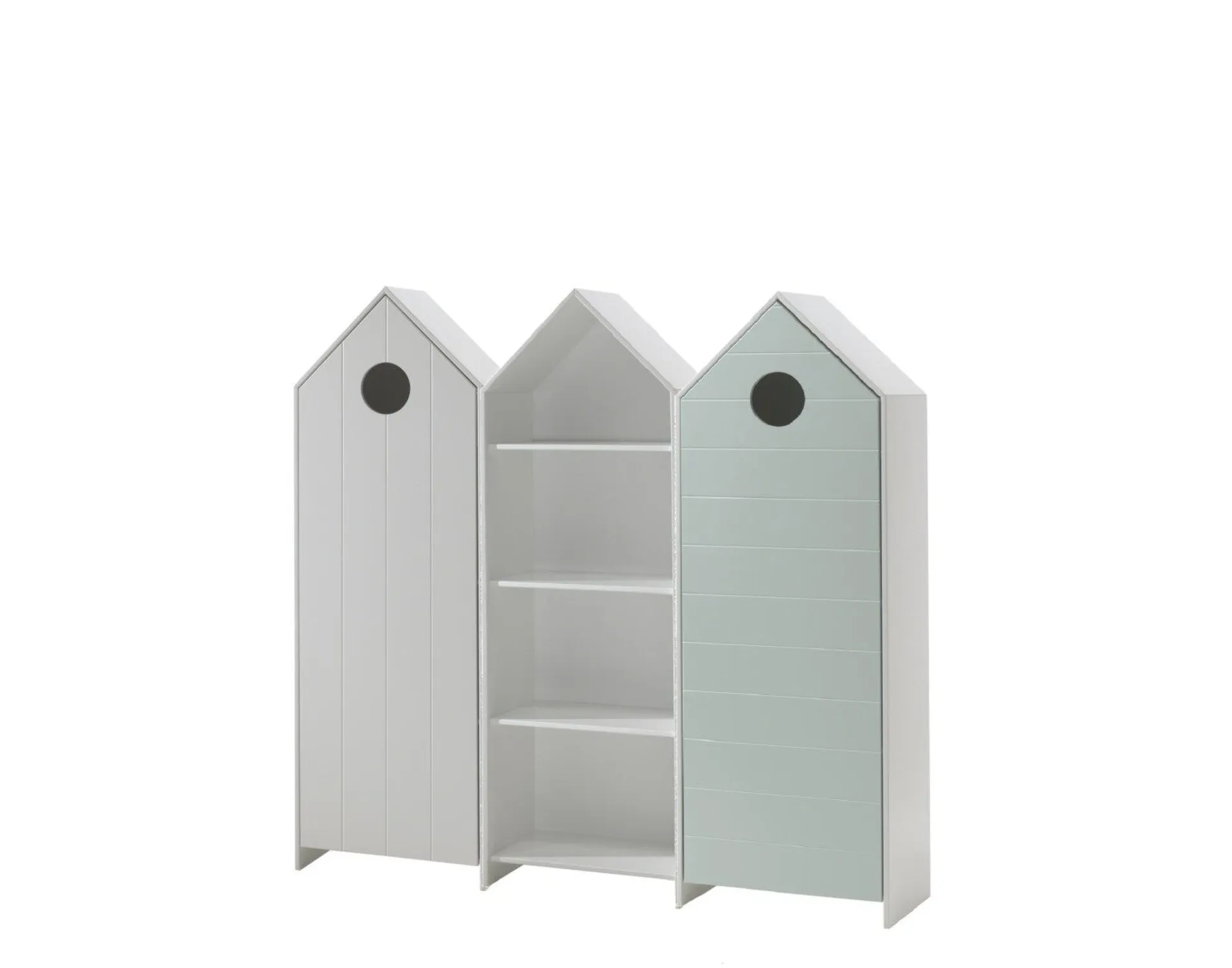 3er-Schrank-Set CASAMI - weiß-mint - Strandhaus-Design - 172 cm breit