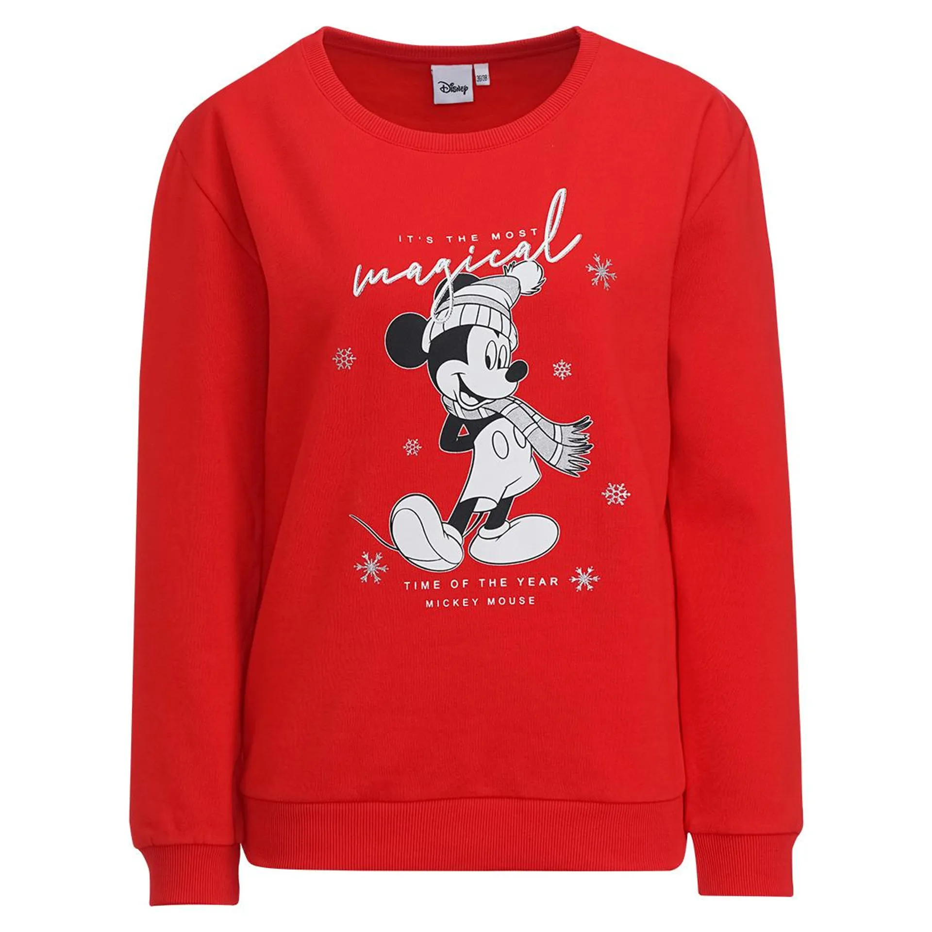 Micky Maus Sweatshirt mit Glitzer-Print