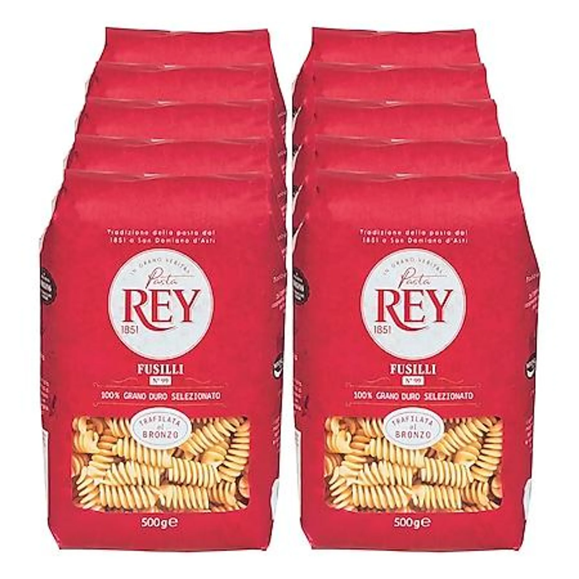 Pasta Rey Bronzepasta Fusilli 500 g, 10er Pack