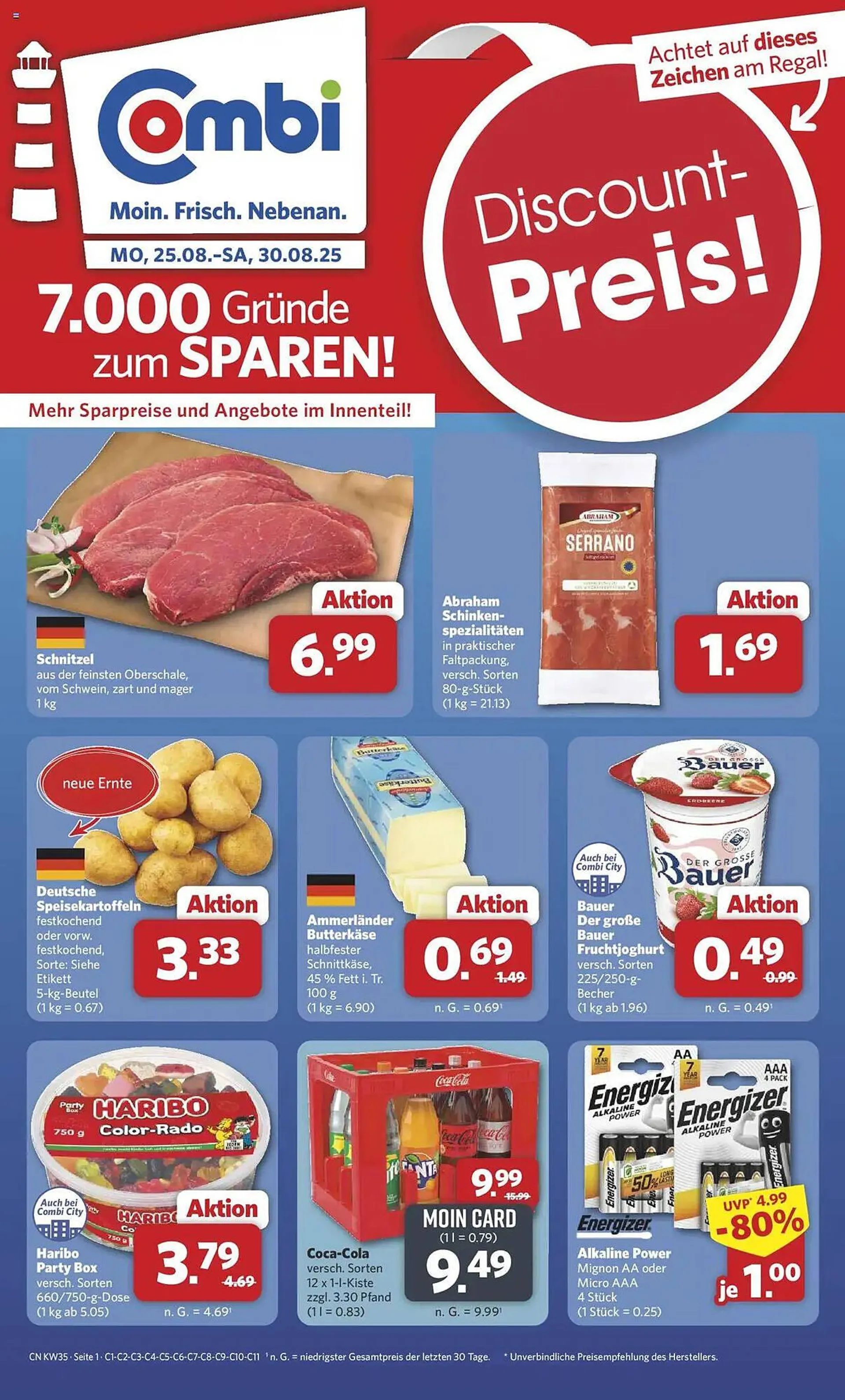Combi Prospekt von 25. August bis 30. August 2025 - Prospekt seite 1
