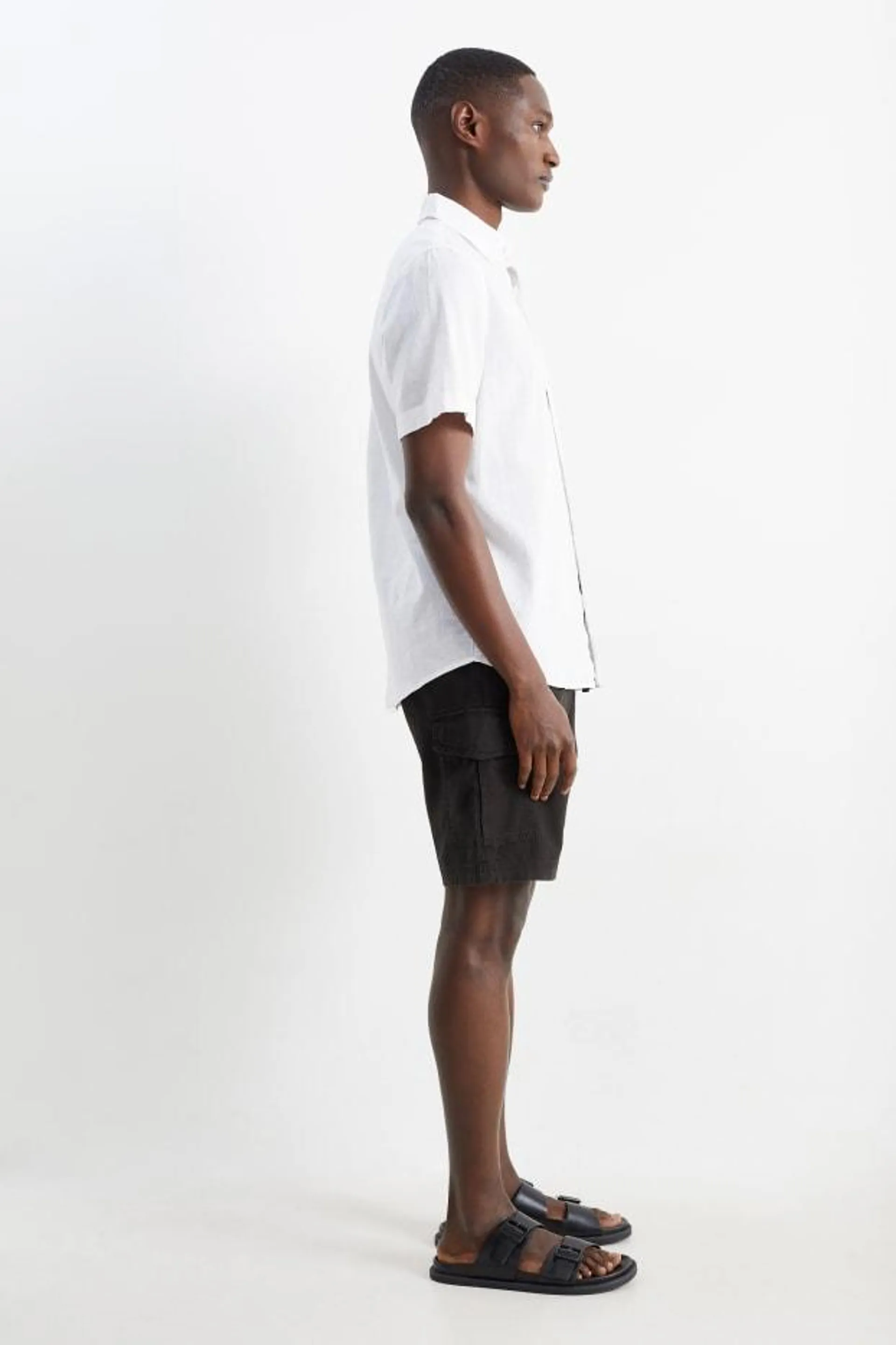 Cargo shorts - linen blend