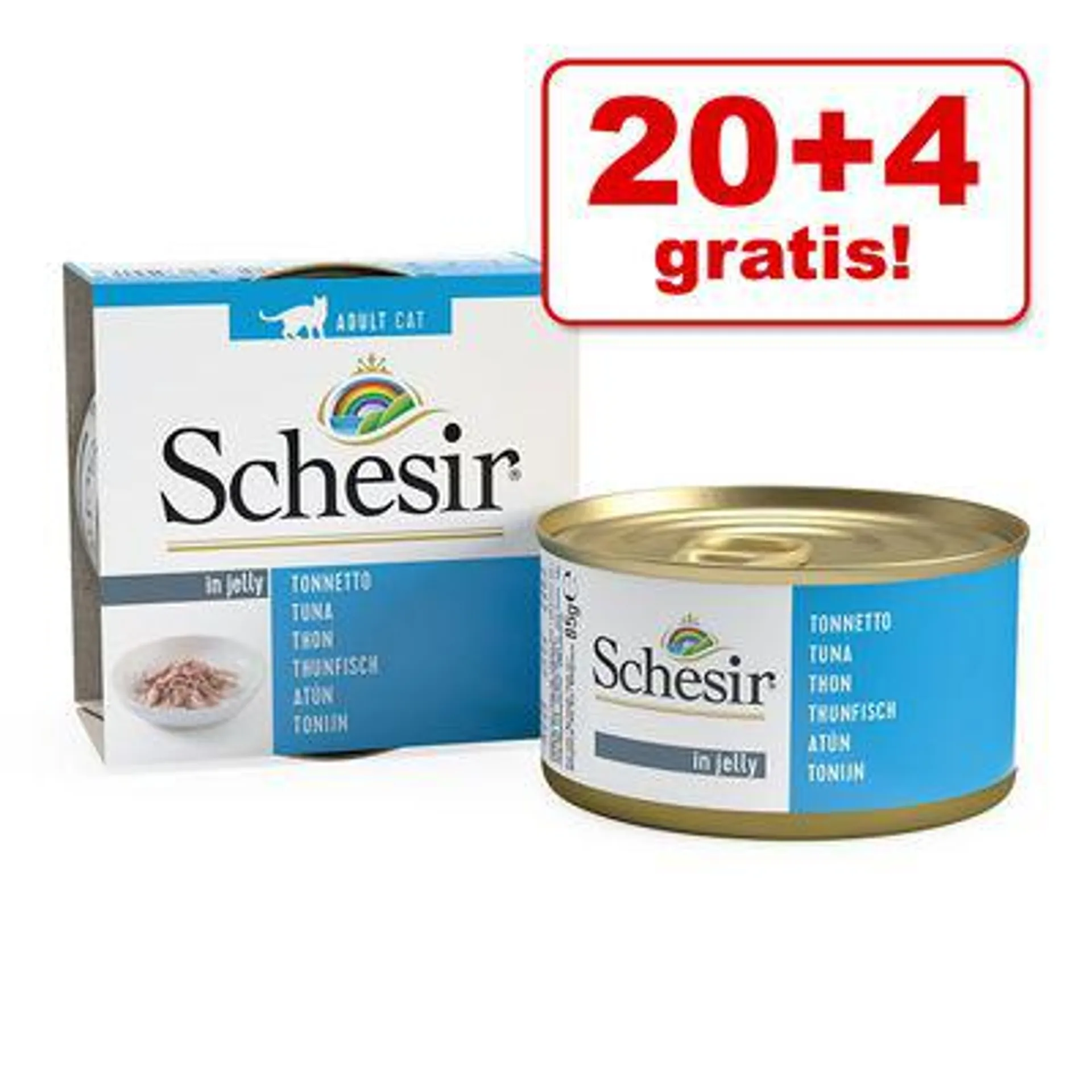 20 + 4 gratis! 24 x 85 g Schesir in Gelee