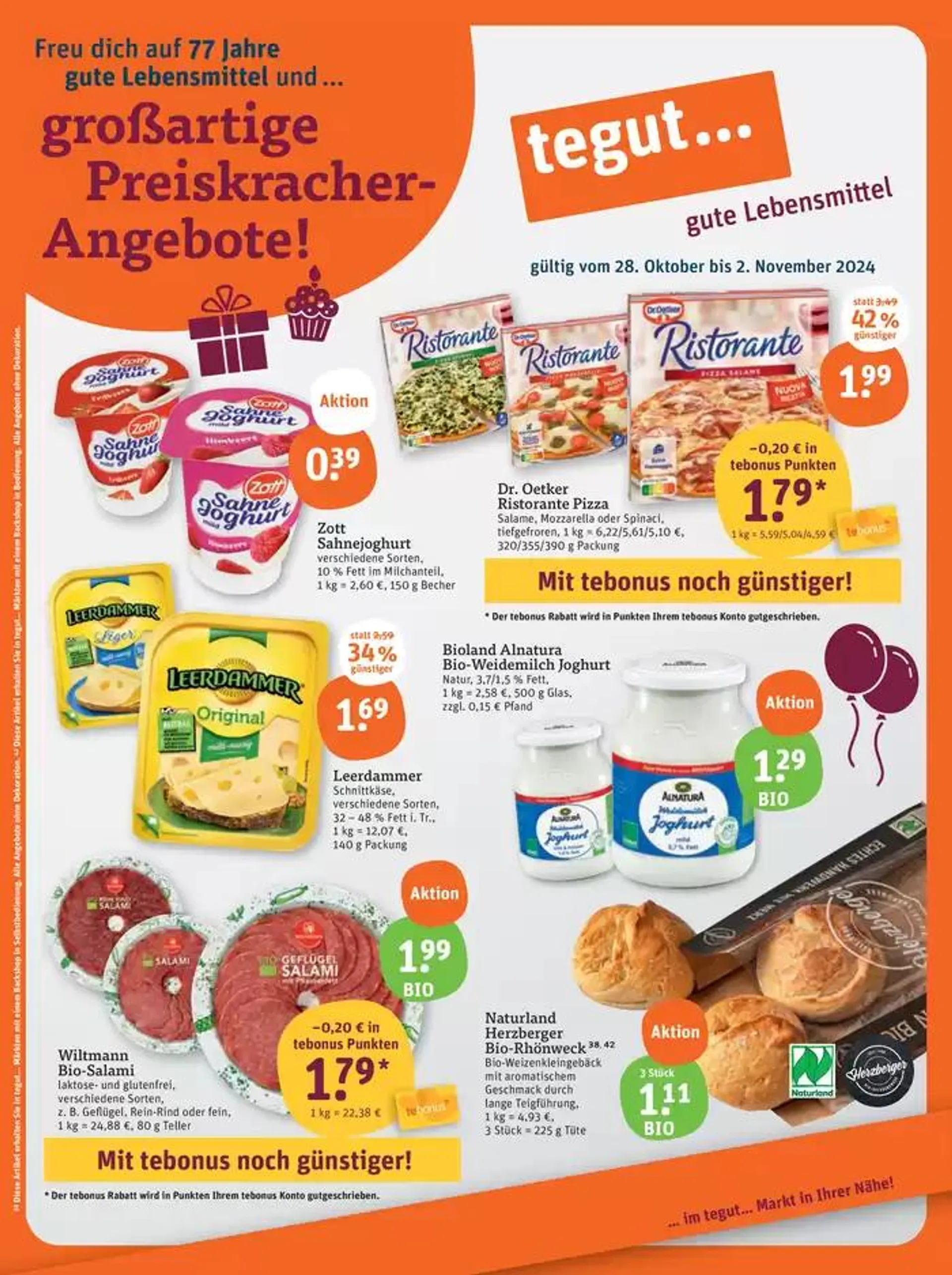 Top-Deals für alle Kunden von 28. Oktober bis 11. November 2024 - Prospekt seite 1