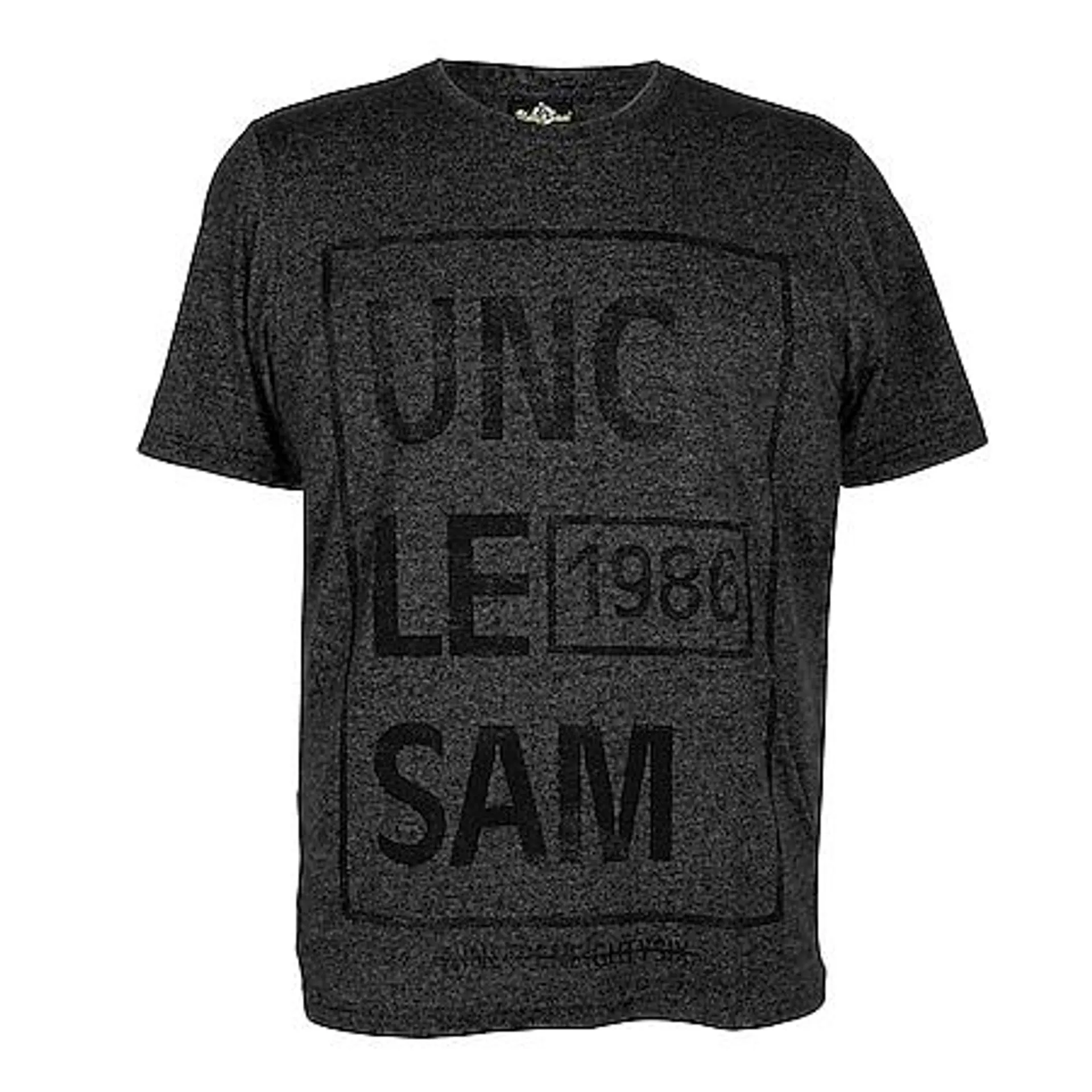 UNCLE SAM Herren T-Shirt, Pigmentdruck, M, anthrazit