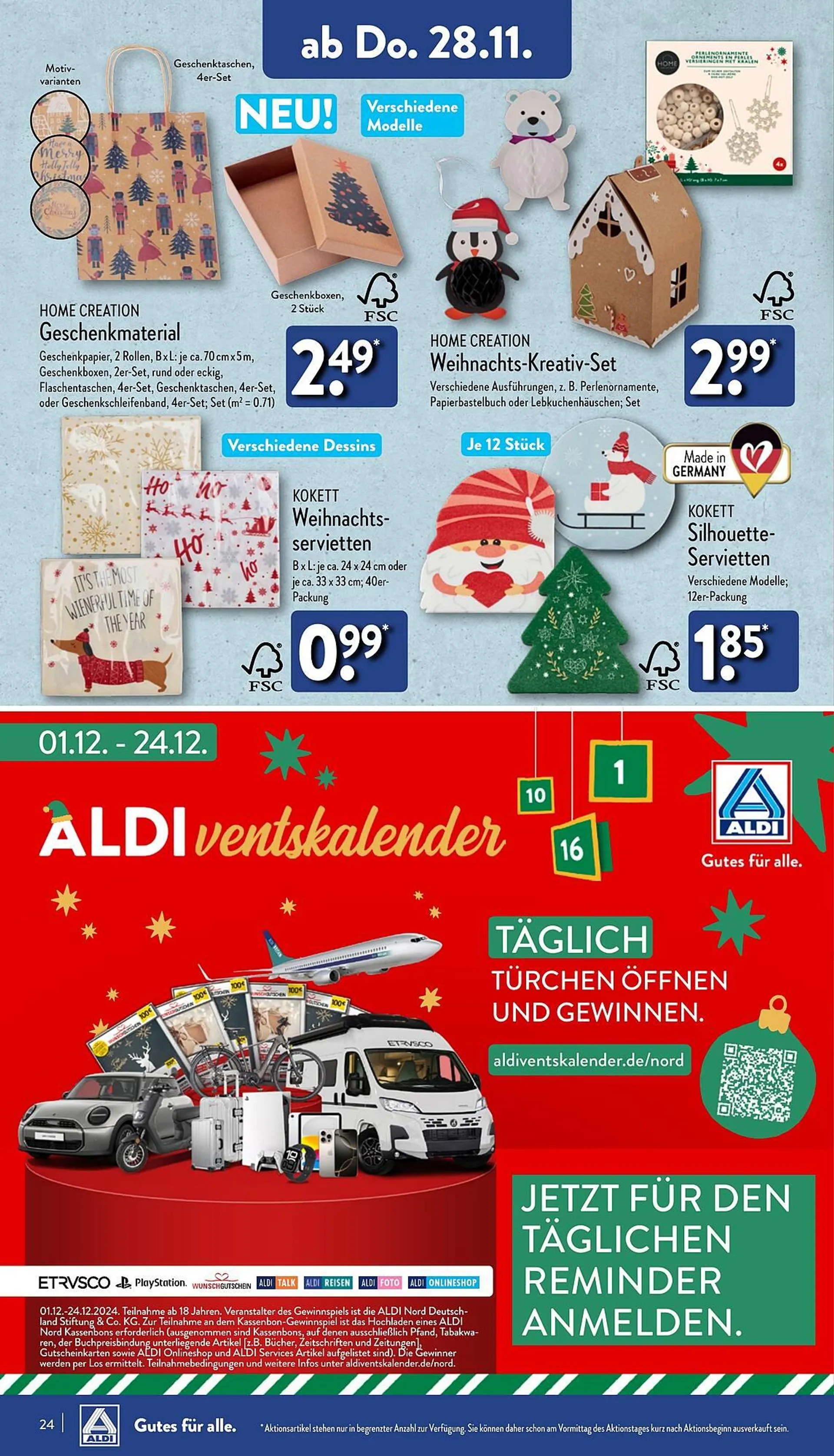 Aldi Nord Prospekt von 25. November bis 30. November 2024 - Prospekt seite 24