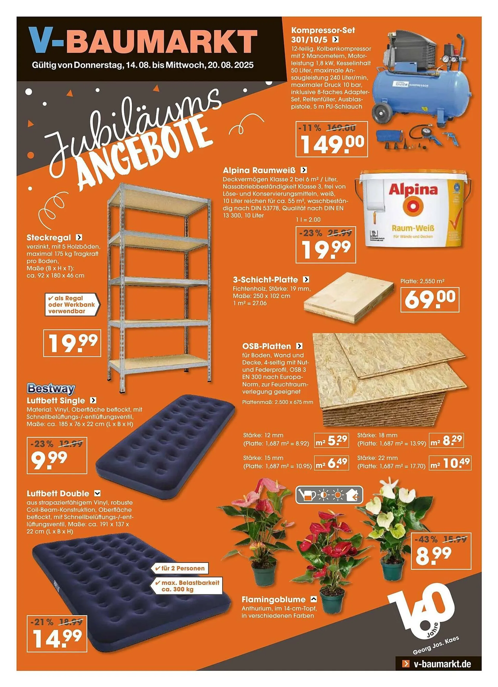 V Baumarkt Prospekt von 14. August bis 20. August 2025 - Prospekt seite 1