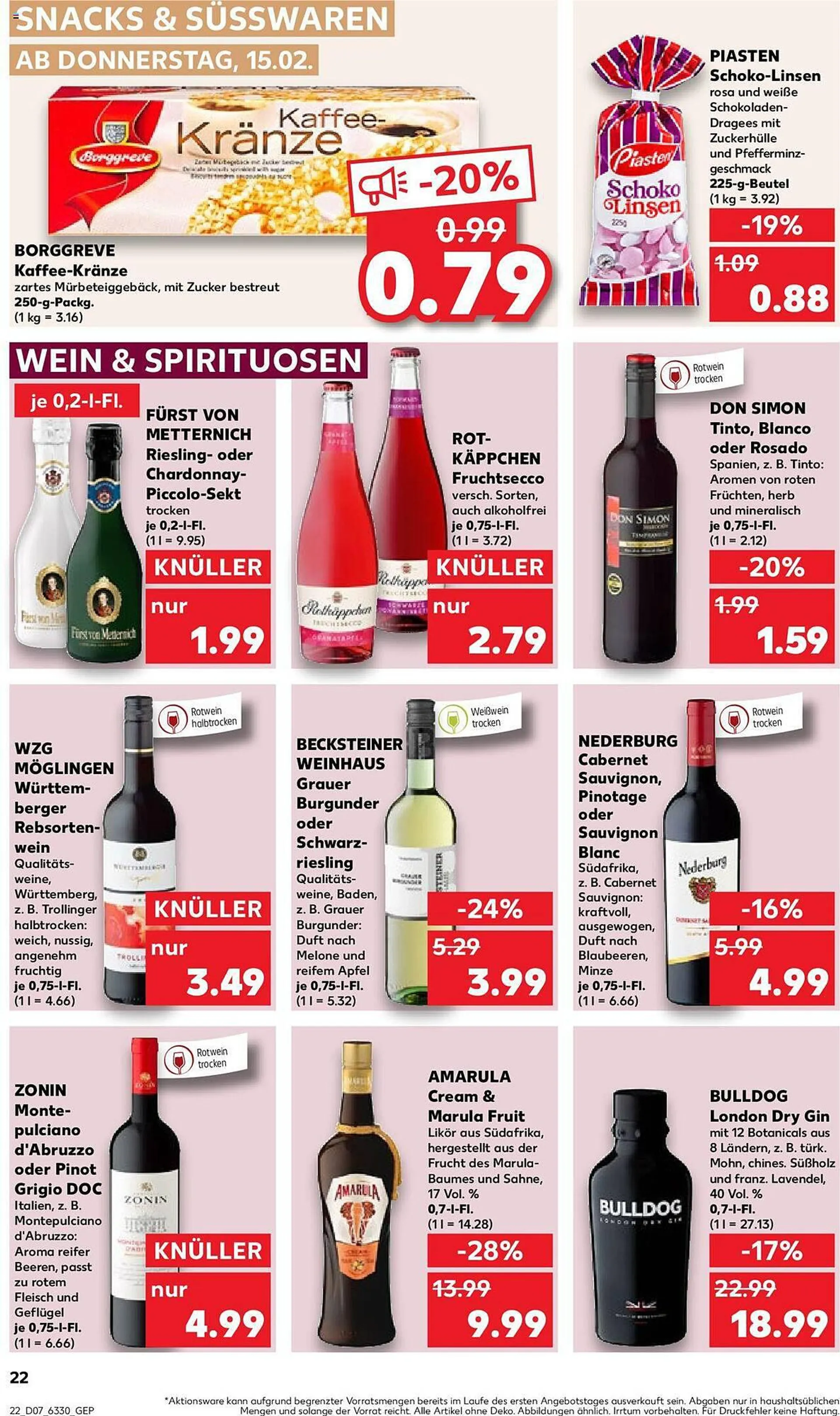 Kaufland Prospekt von 15. Februar bis 21. Februar 2024 - Prospekt seite 22