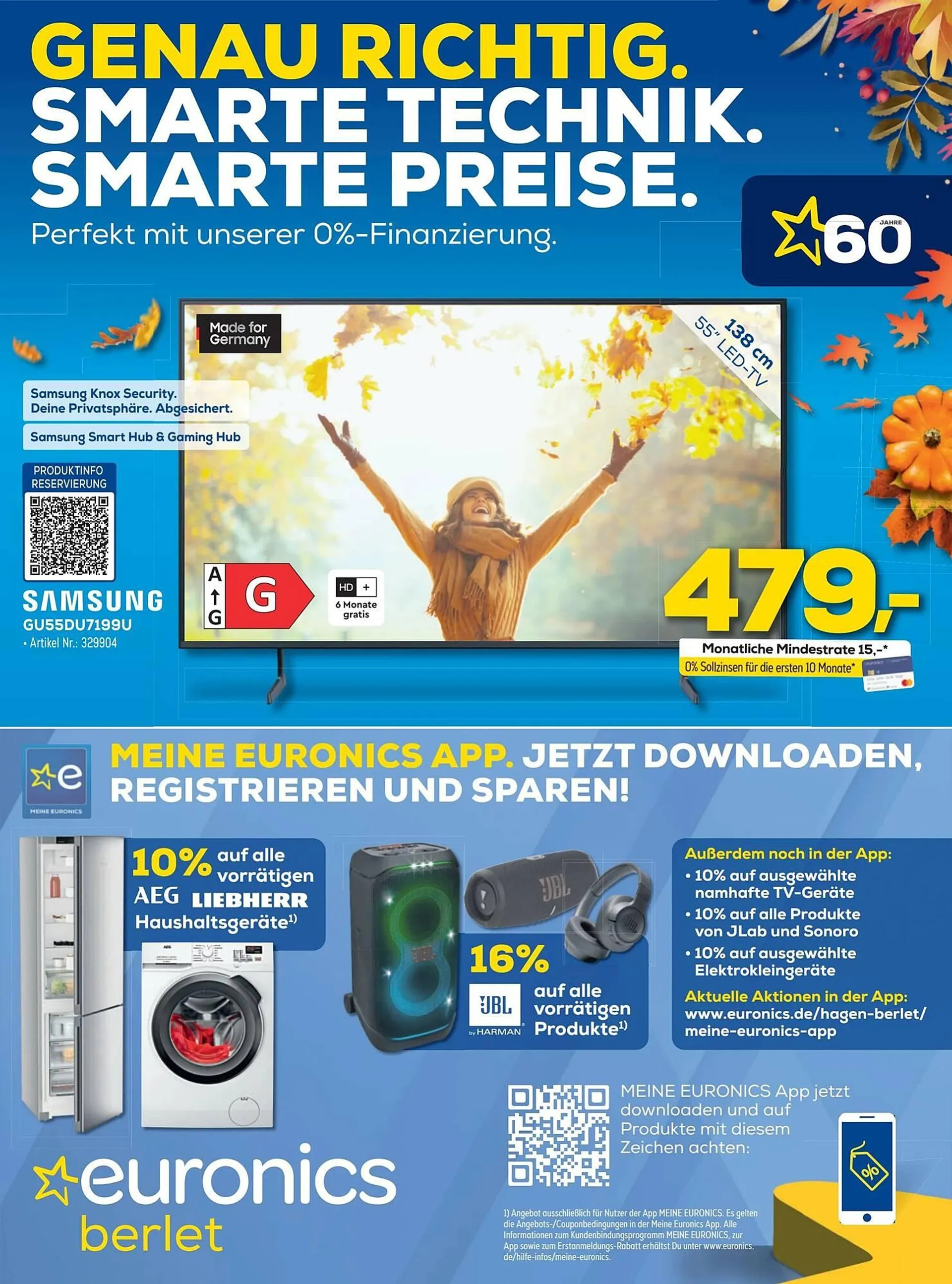 Euronics Berlet Prospekt von 26. Oktober bis 2. November 2024 - Prospekt seite 1