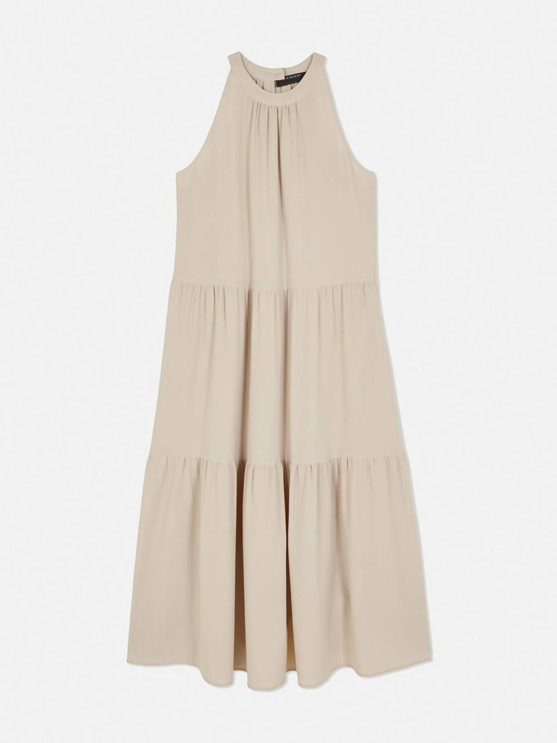 Gestuftes „Paula Echevarría“ Trapez-Maxikleid