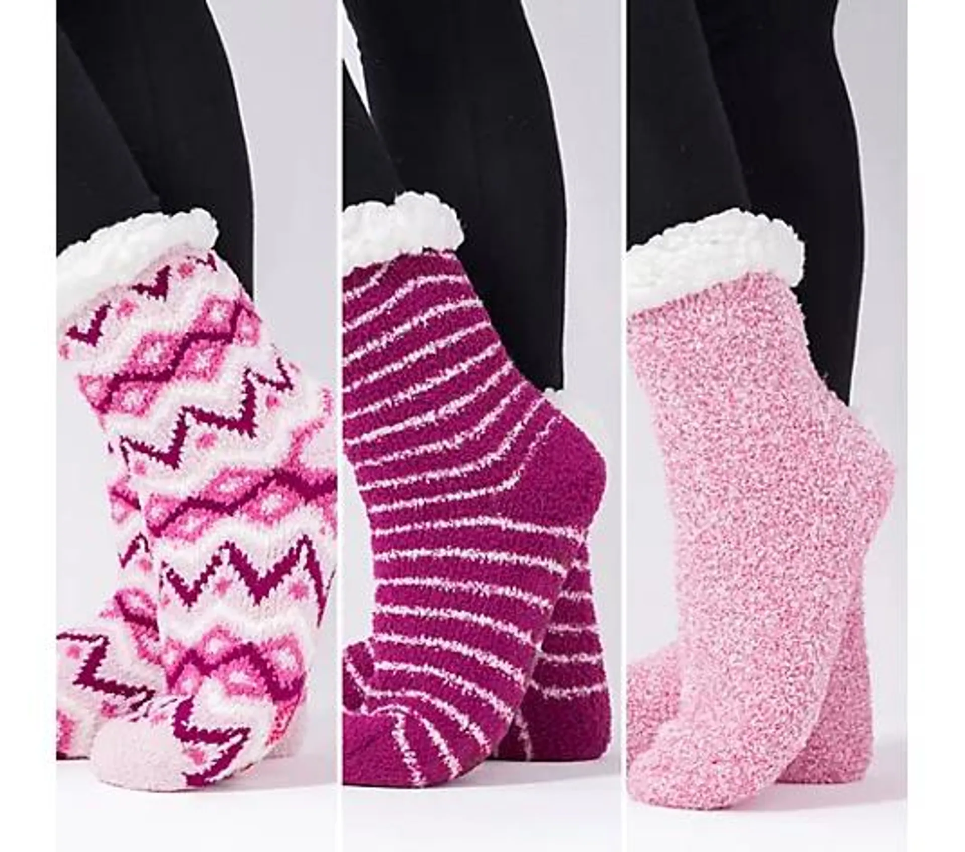 MUK LUKs Stopper-Socken weich gefüttert 3er Pack