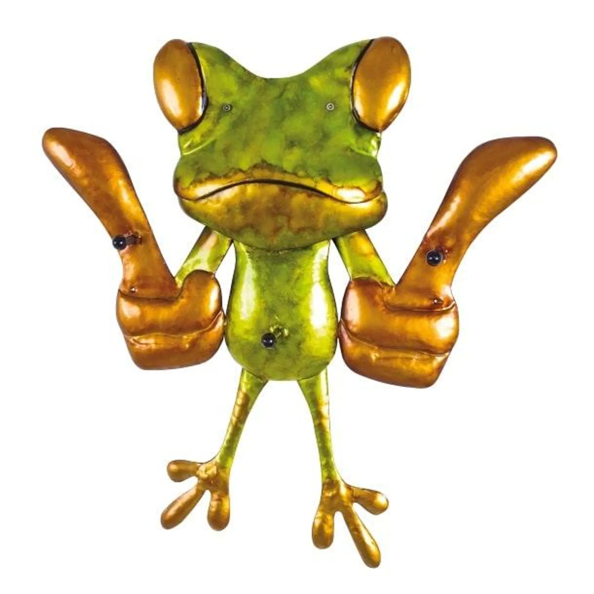 Wandgarderobe Frog Vintageoptik Grün/Gold ca. 48 x 50 x 8 cm