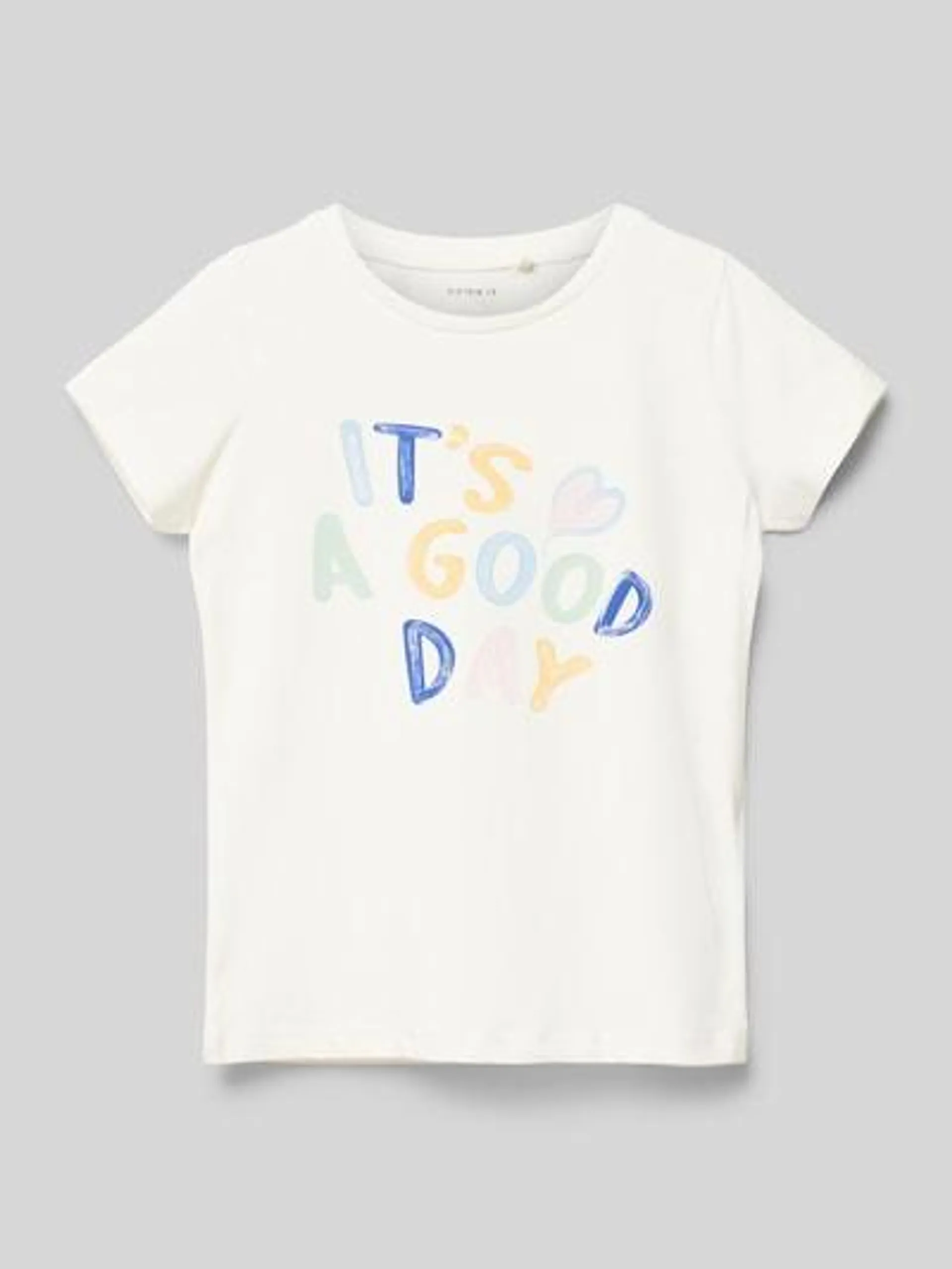 T-Shirt mit Statement-Print in offwhite