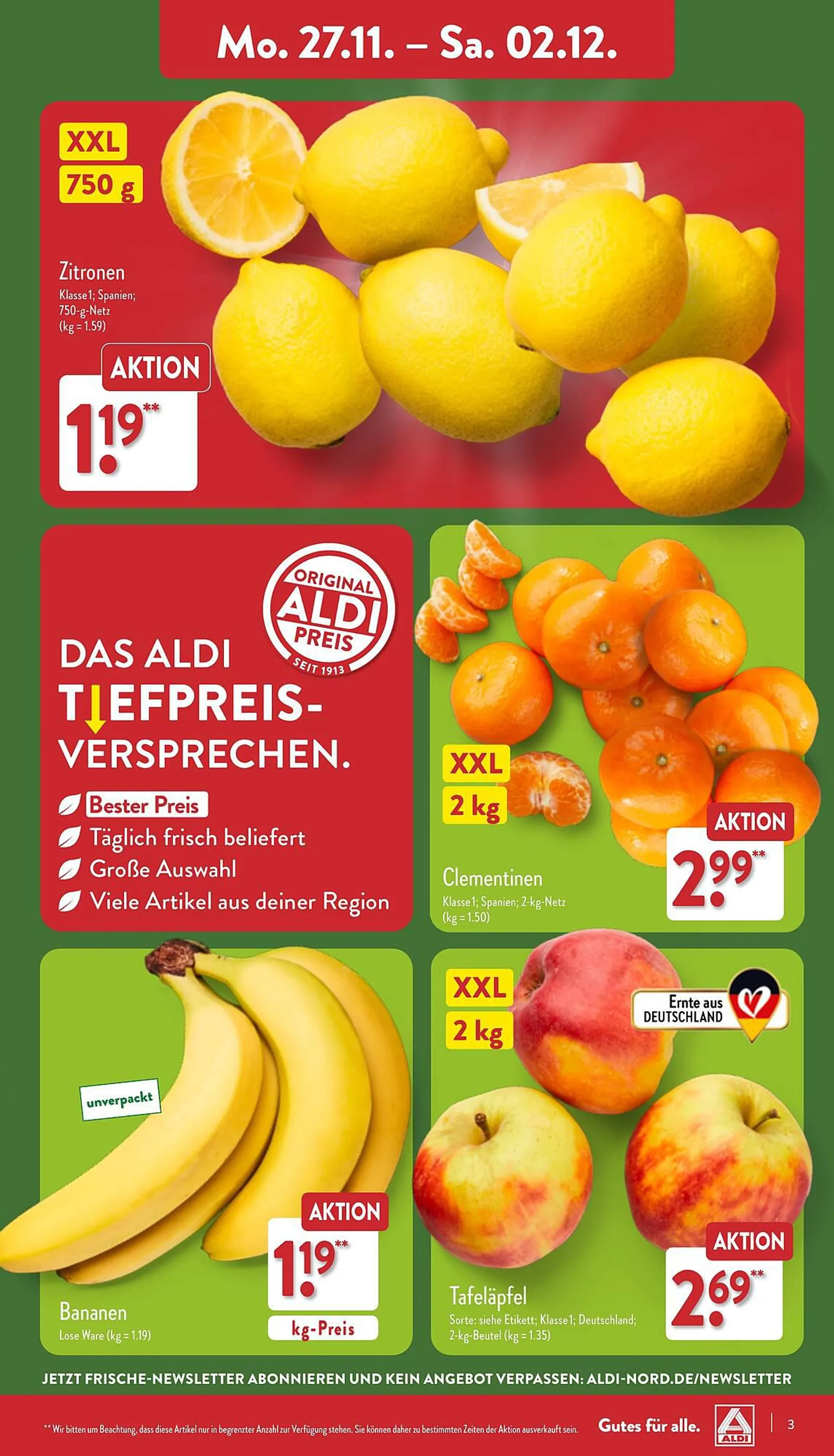 Aldi Nord Prospekt von 27. November bis 2. Dezember 2023 - Prospekt seite 3