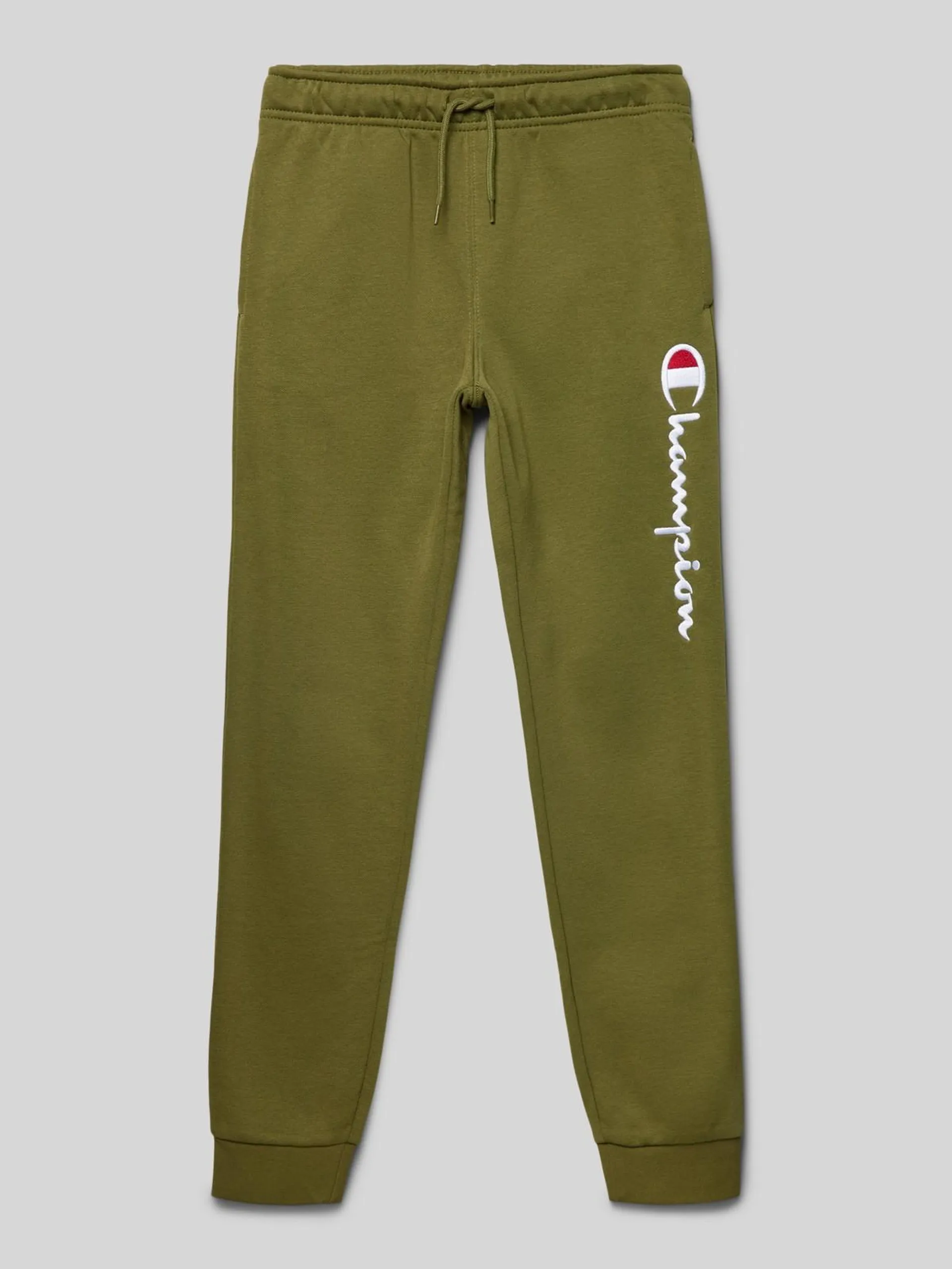 Regular Fit Sweatpants mit Label-Stitching in oliv