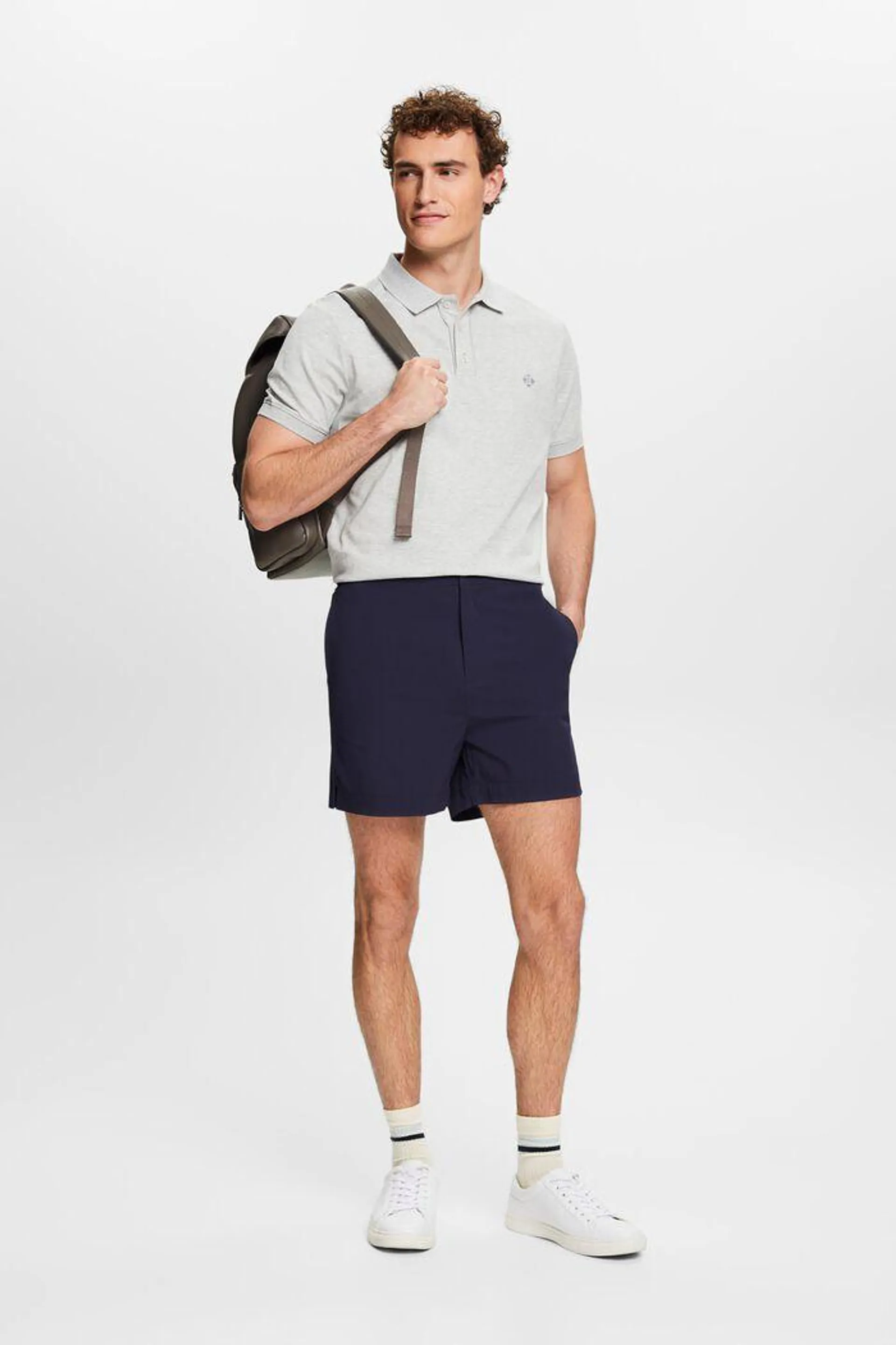 Shorts aus Stretch-Popeline