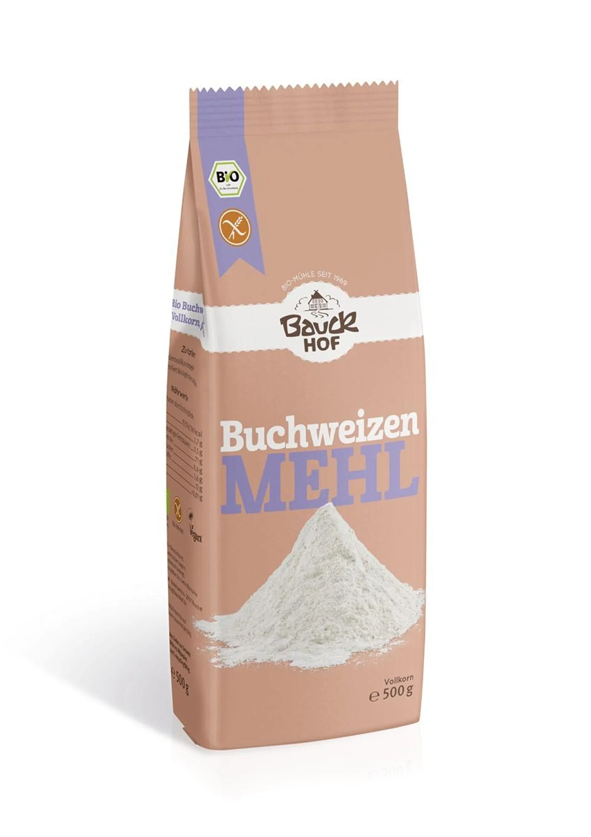 Bauckhof Buchweizenmehl Vollkorn Glutenfrei 500g