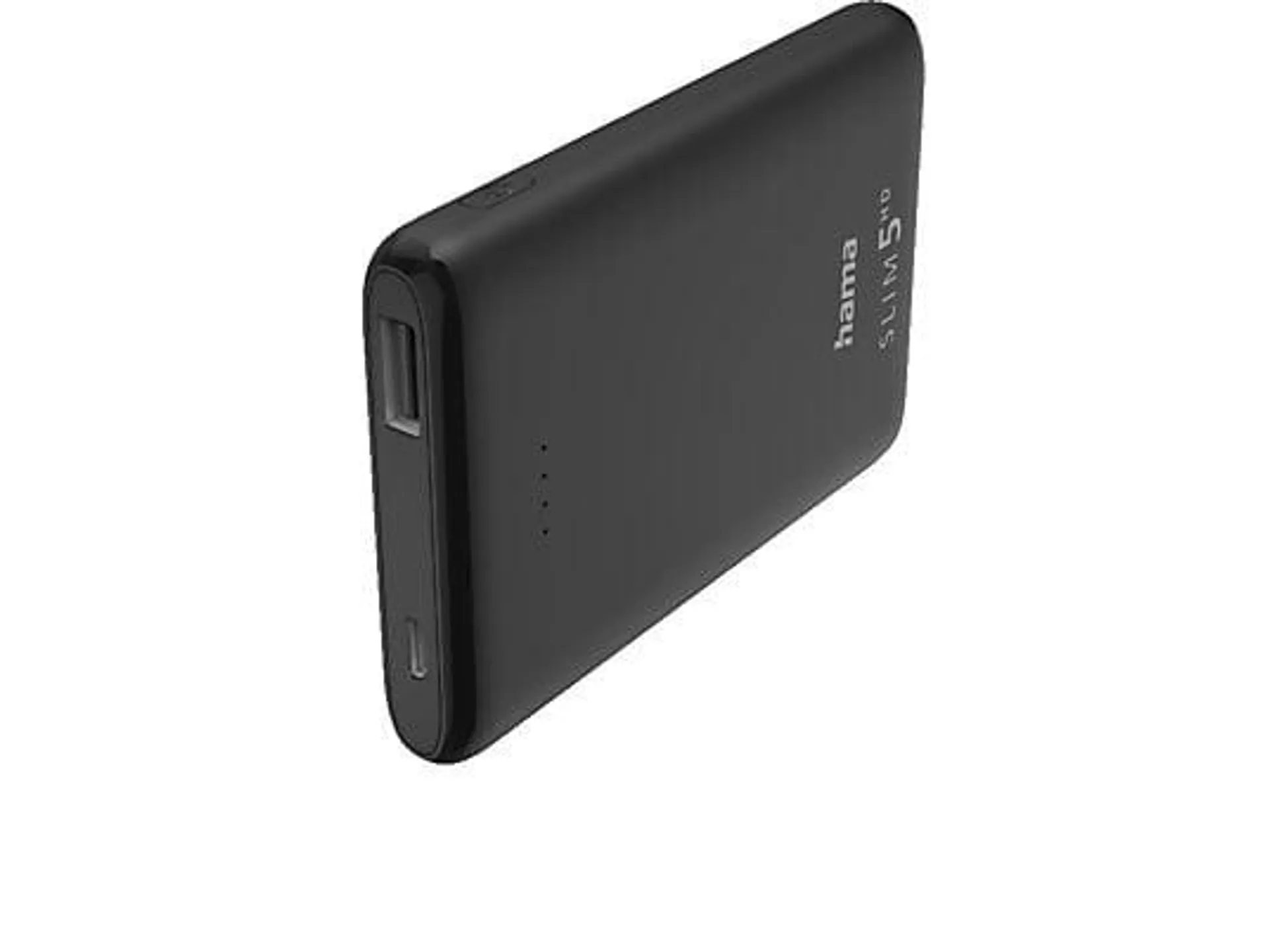 HAMA Slim 5HD Powerbank 5000 mAh Schwarz