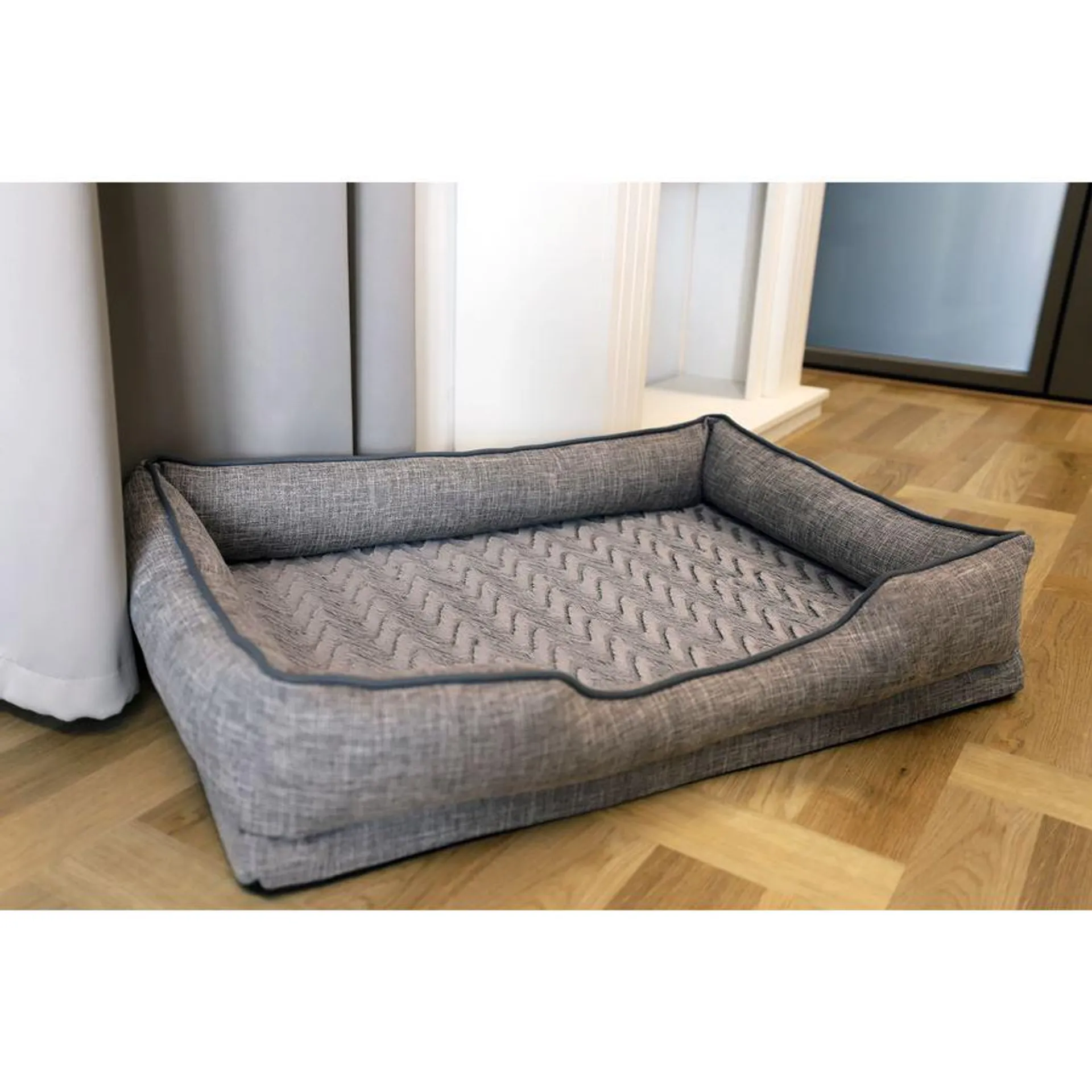 Gepolstertes Hundebett Gr. L 95x69x19cm Grau