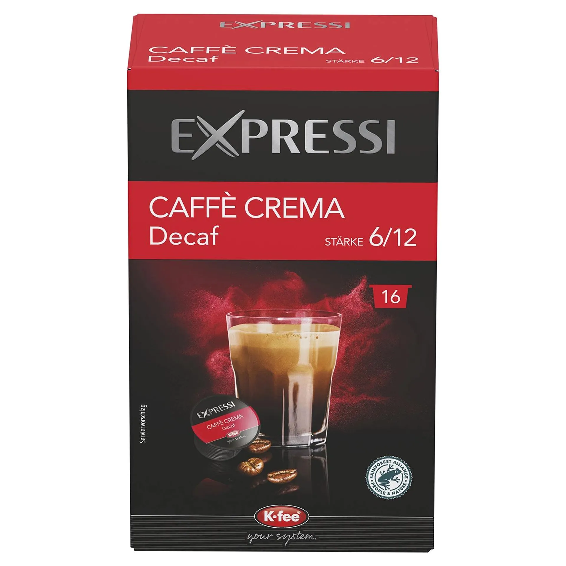 EXPRESSI Kaffeekapseln Caffè Crema Decaf entkoffeiniert 125 g