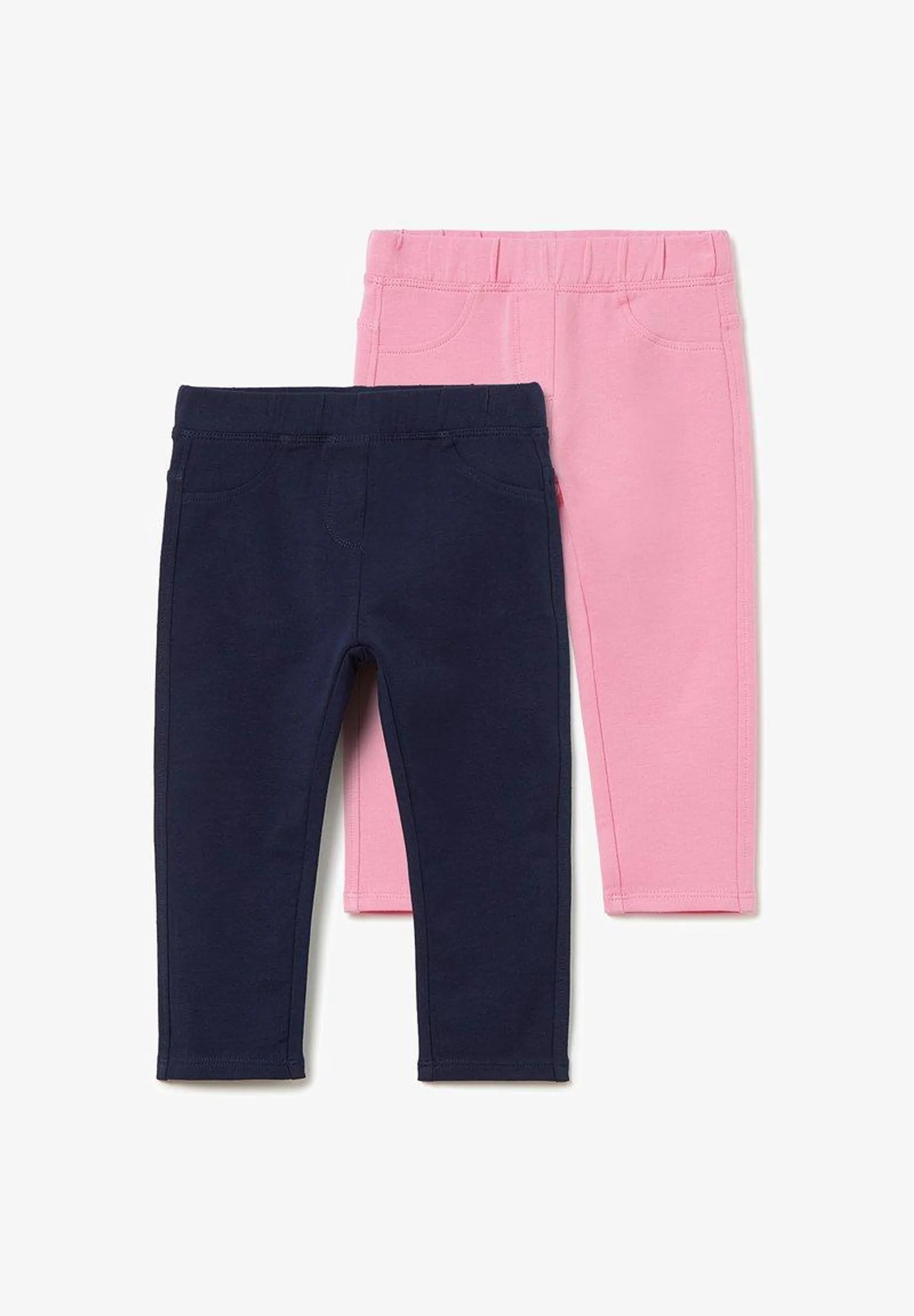 BIPACK TREGGINGS IN STRETCH - Trousers - blue pink