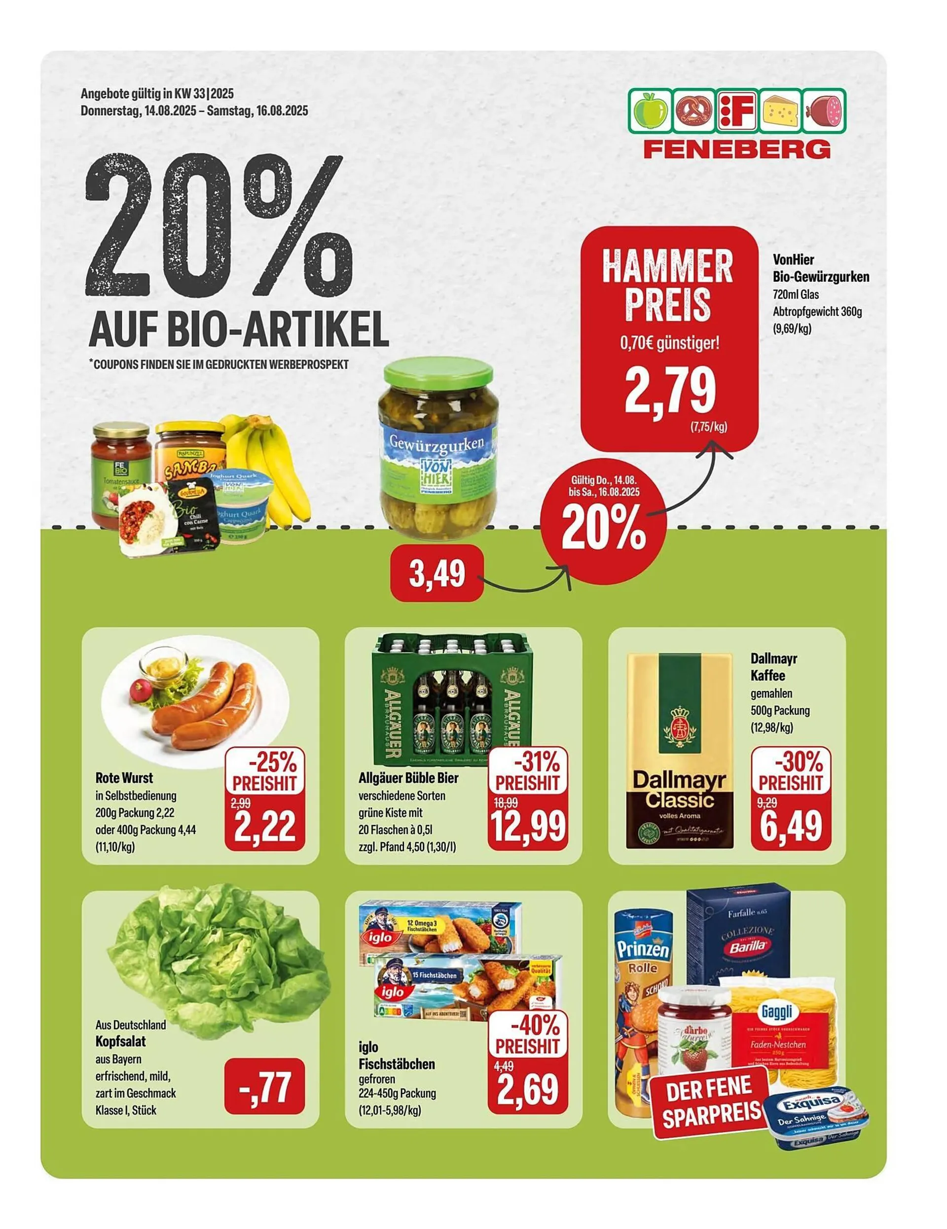Feneberg Prospekt von 14. August bis 17. August 2025 - Prospekt seite 1