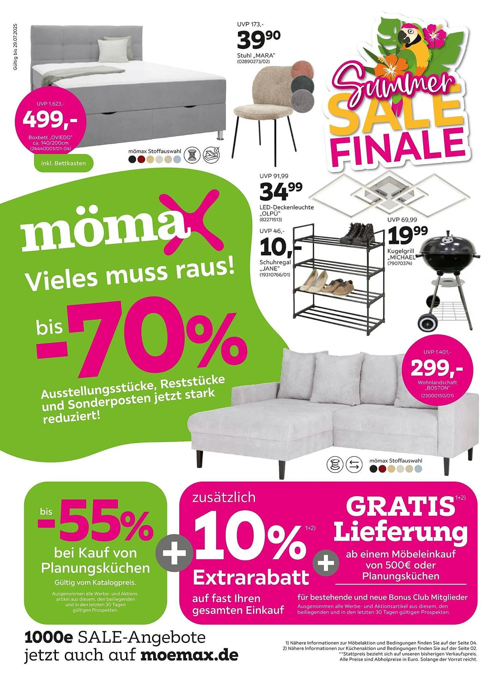 Mömax Prospekt von 21. Juli bis 29. Juli 2025 - Prospekt seite 1