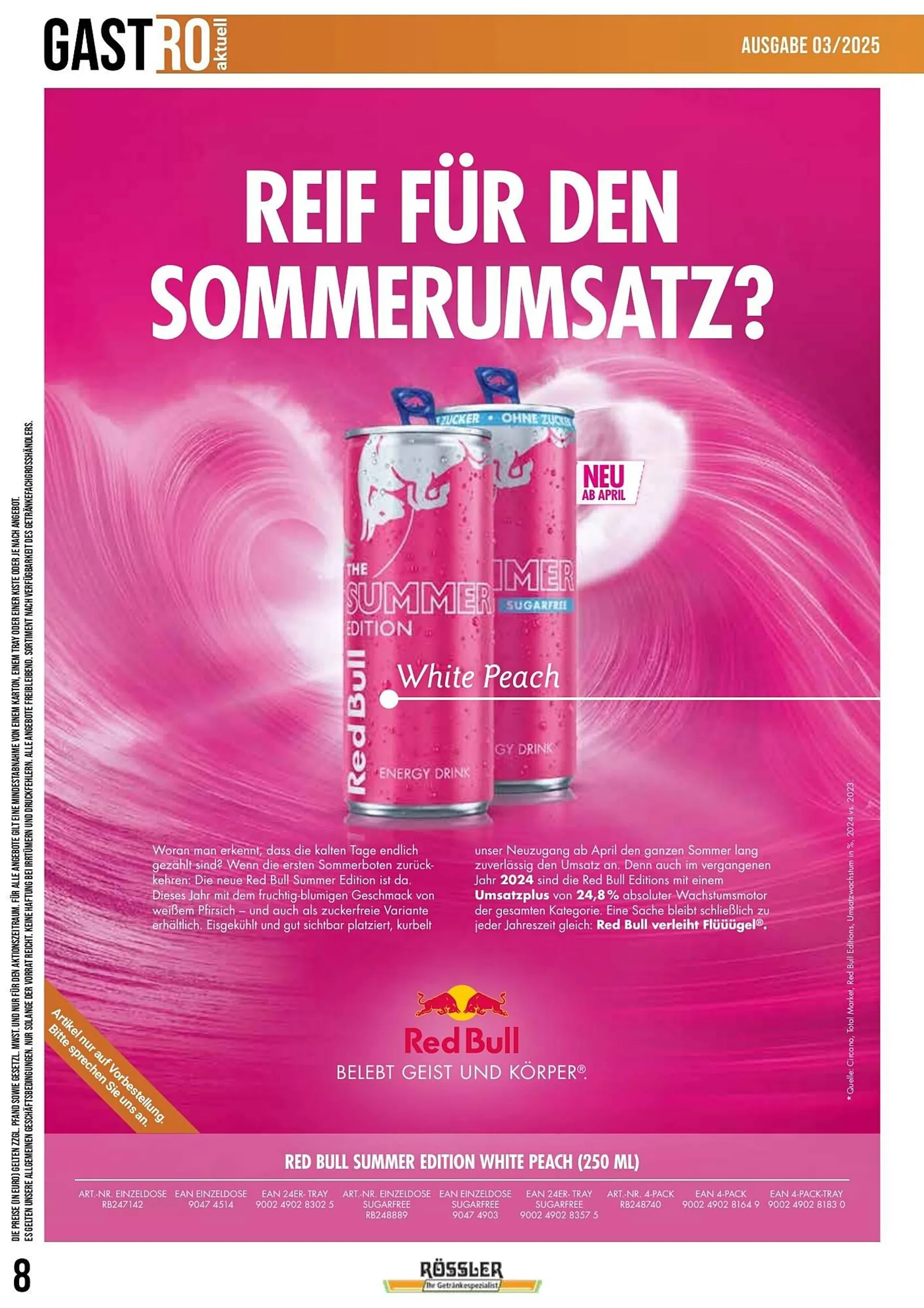 Getränke Rössler Prospekt von 1. Mai bis 30. Juni 2025 - Prospekt seite 8