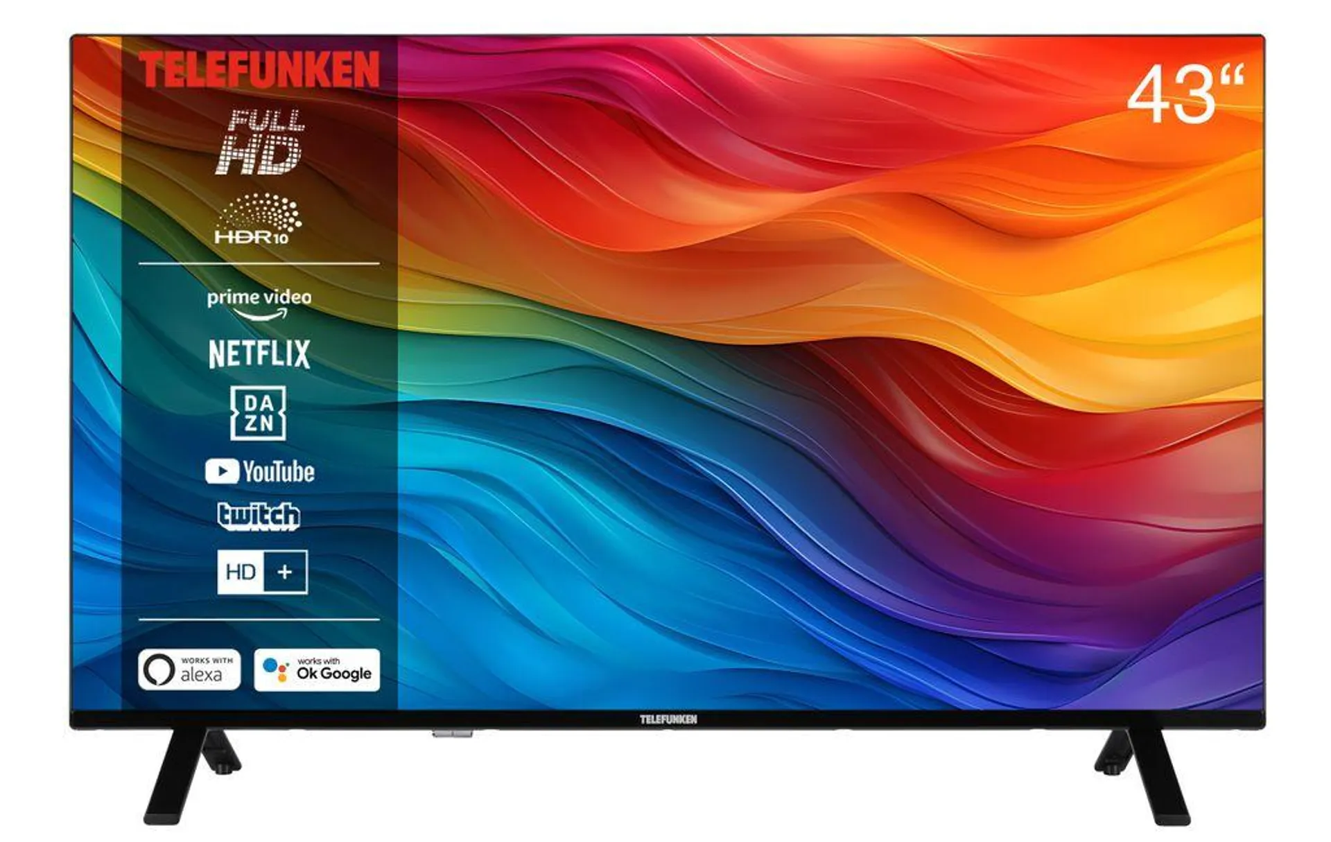 Telefunken XF43SN750S 43 Zoll Fernseher/Smart TV (Full HD, HDR, Triple-Tuner) - 6 Monate HD+ inkl.