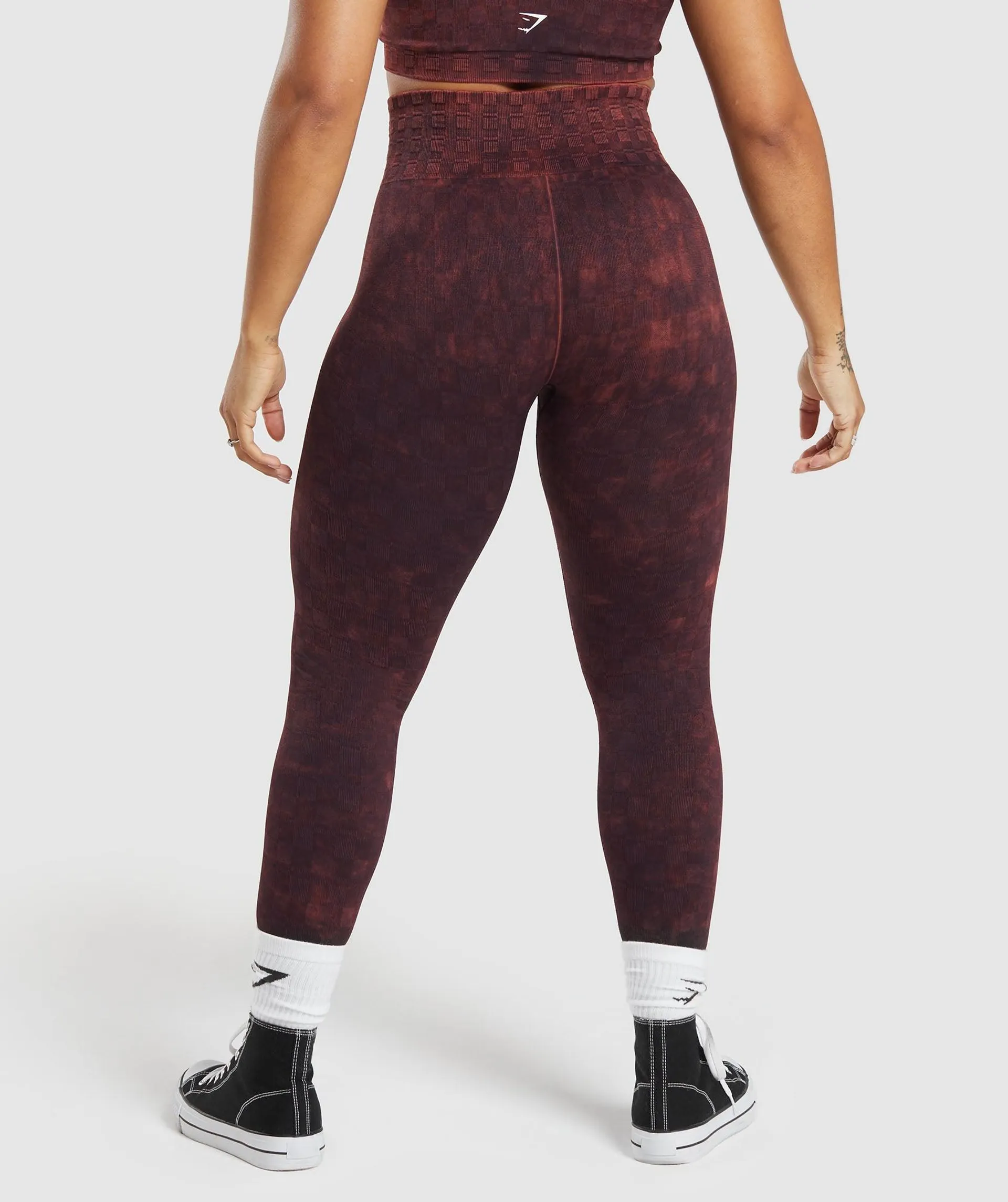 Check Seamless Washed Leggings