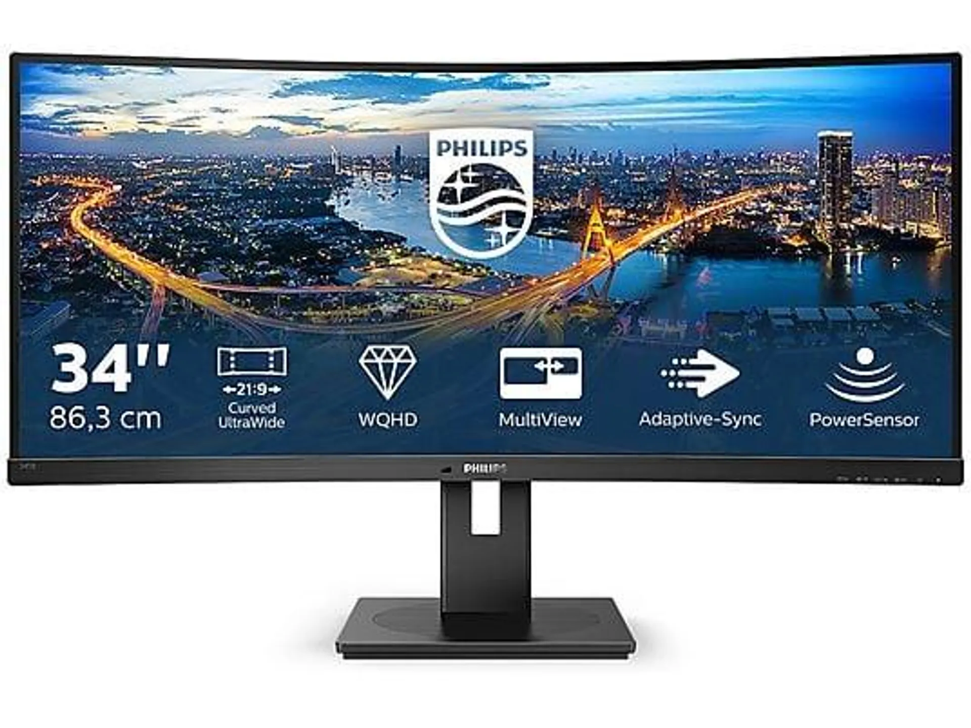 PHILIPS B Line 345B1C 34 Zoll QHD Monitor (4 ms Reaktionszeit , 100 Hz , 100 Hz nativ)