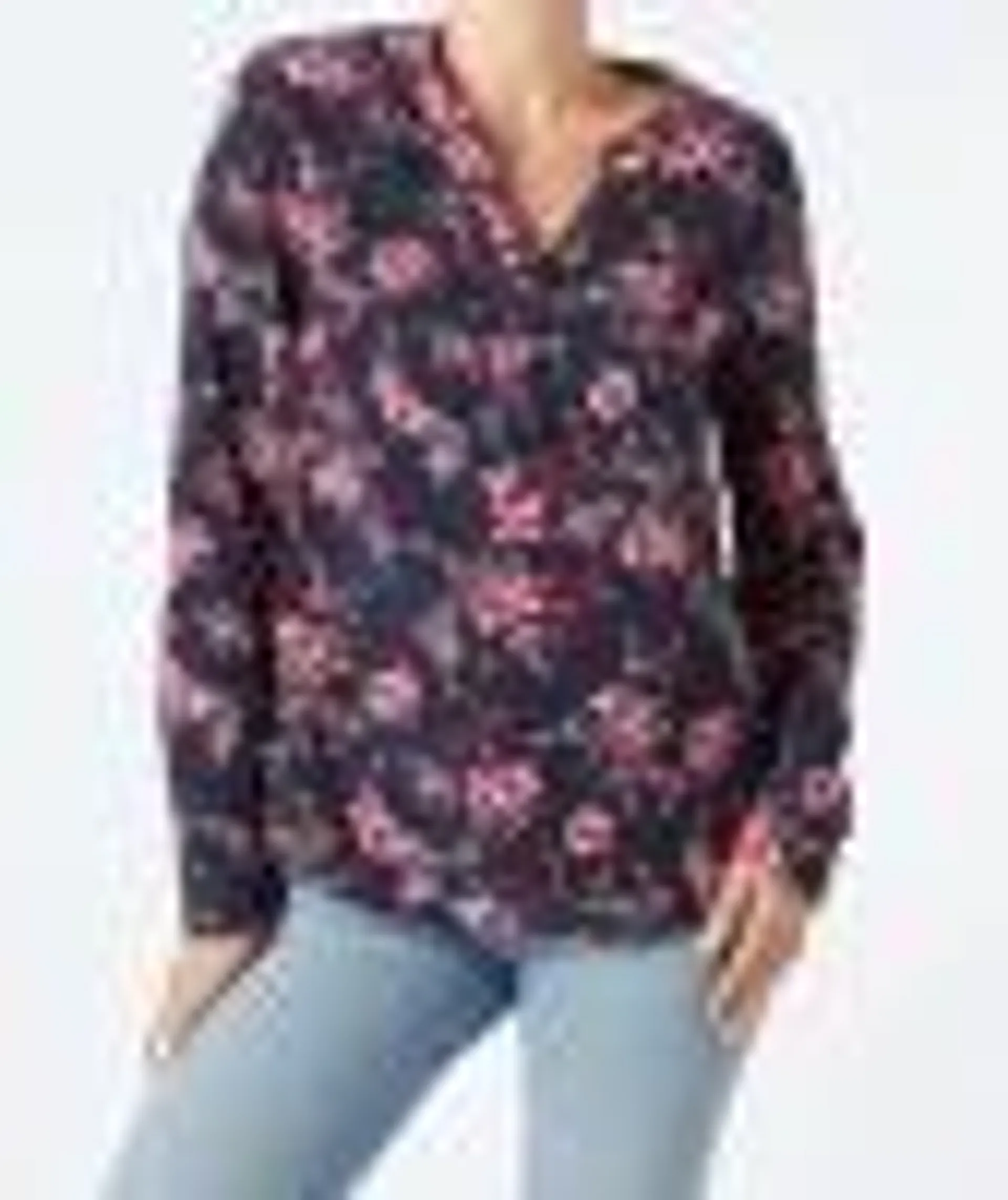 Bluse mit Blumendruck Janina, Y-Ausschnitt