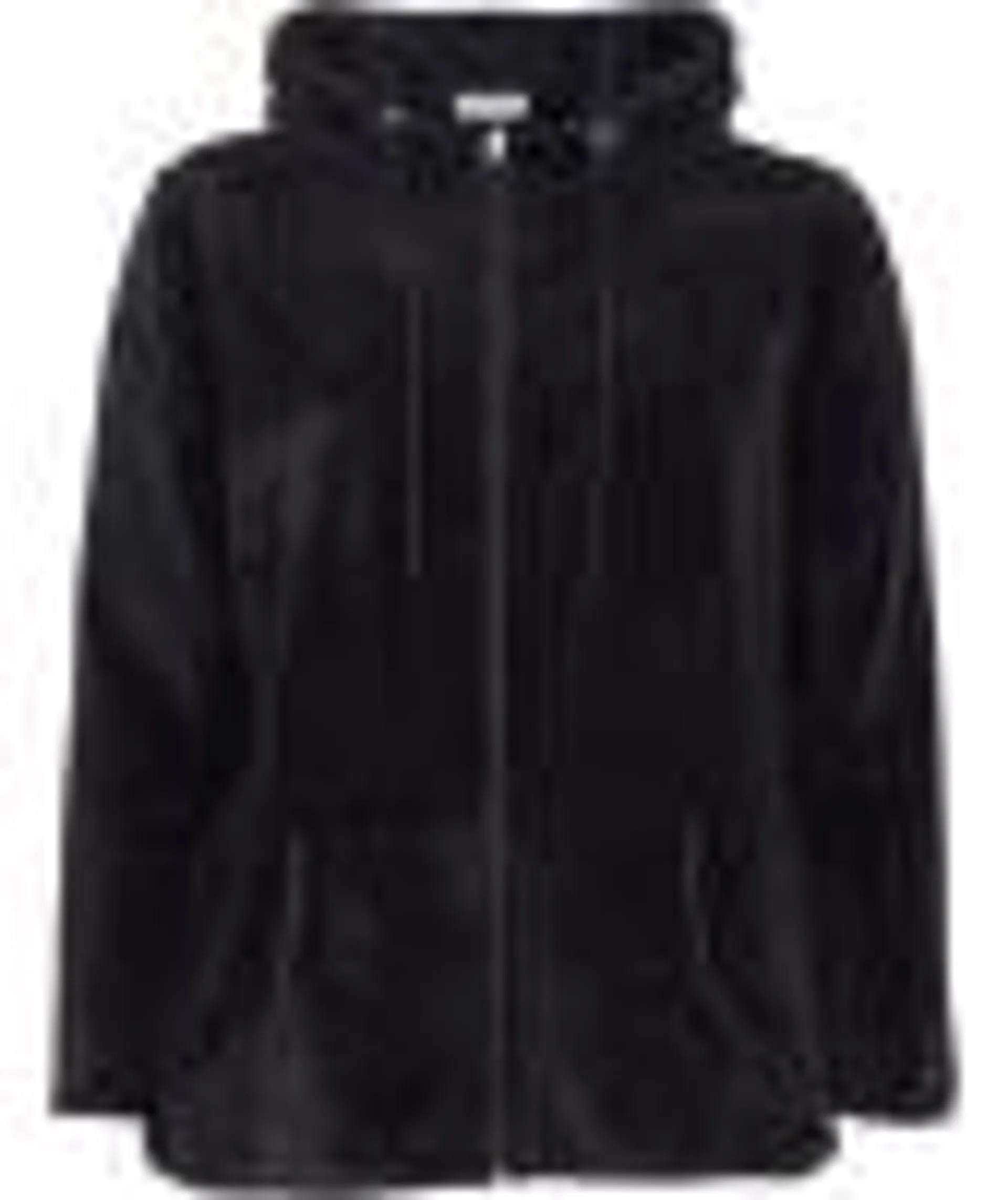 Schwarze Fleecejacke Janina curved, Kapuze