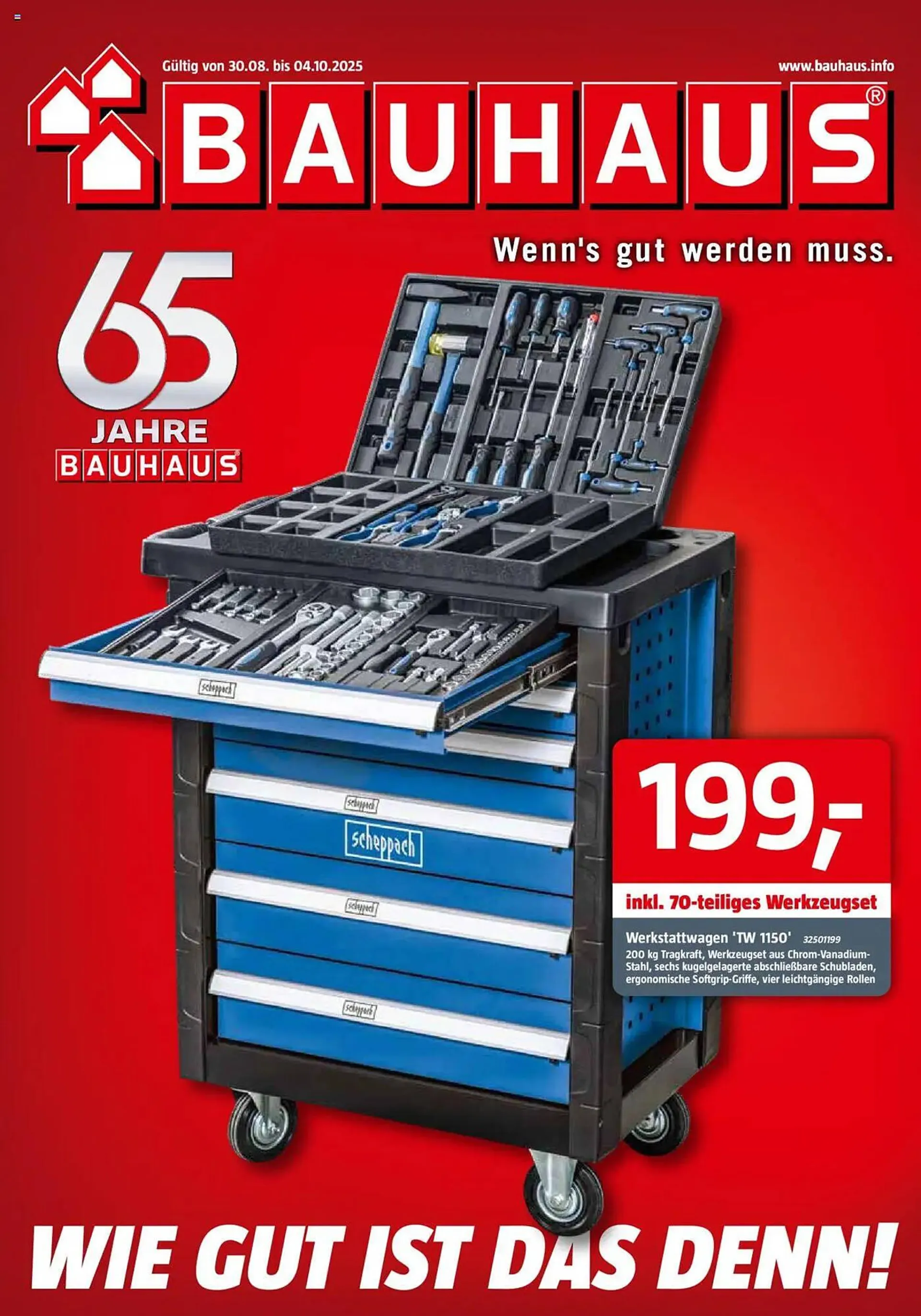 Bauhaus Prospekt von 30. August bis 4. Oktober 2025 - Prospekt seite 1