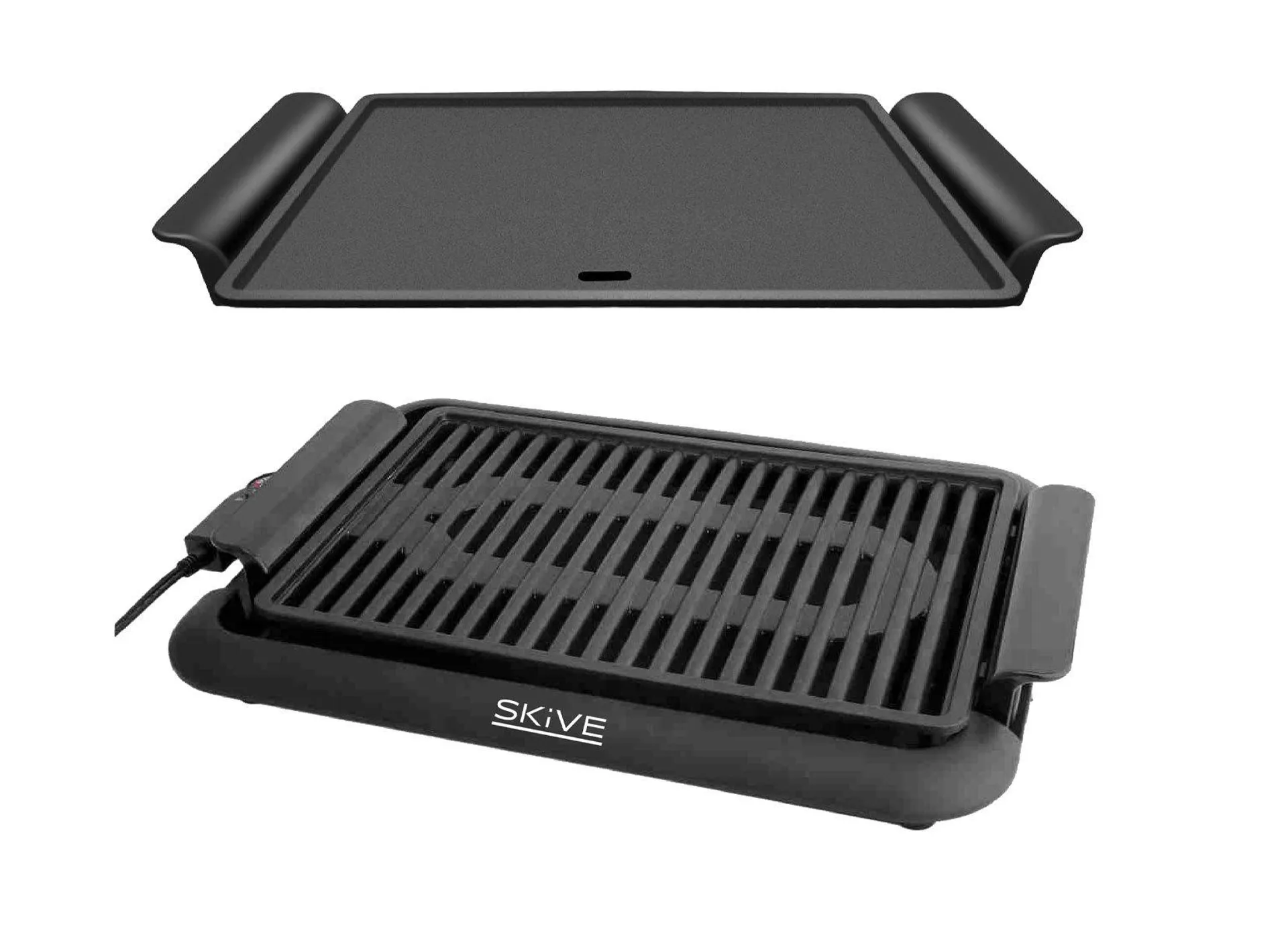 Tischgrill mit 2 Wechselplatten 38x25cm 1200W