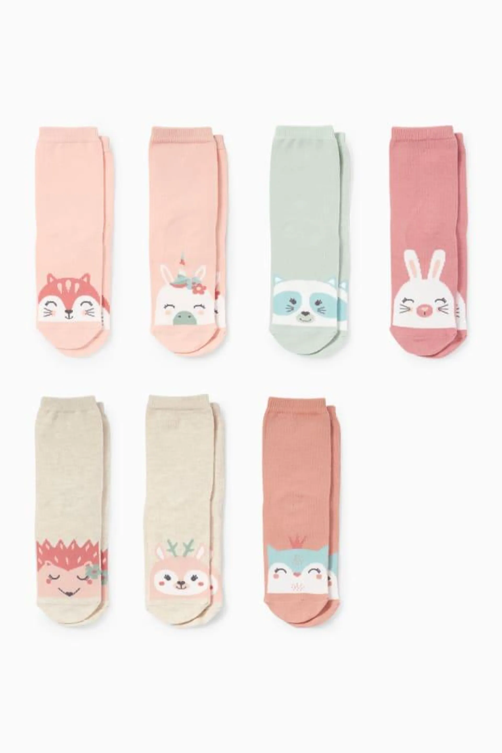 Multipack of 7 - animals - socks with motif