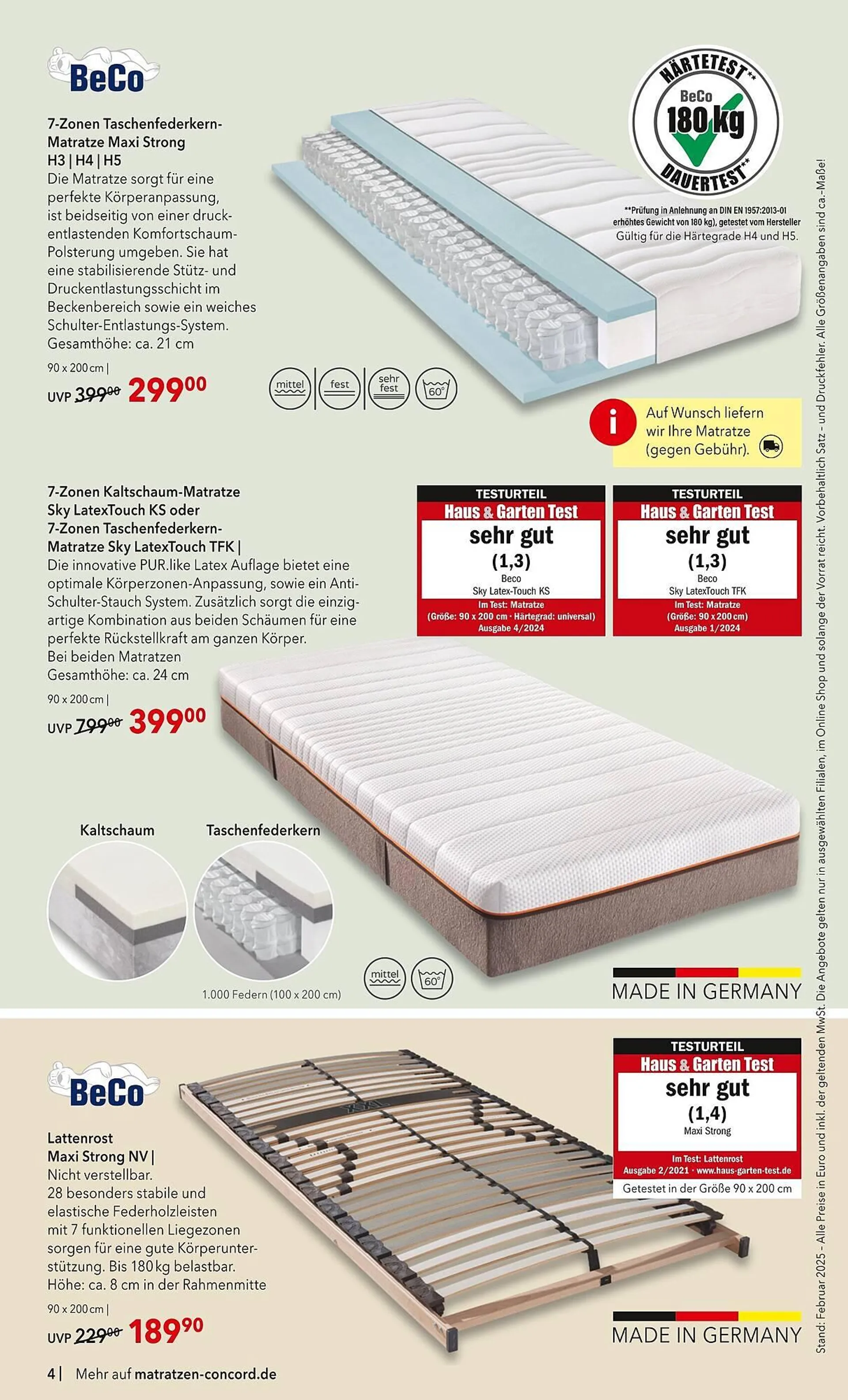 Matratzen Concord Prospekt von 26. Februar bis 25. März 2025 - Prospekt seite 4
