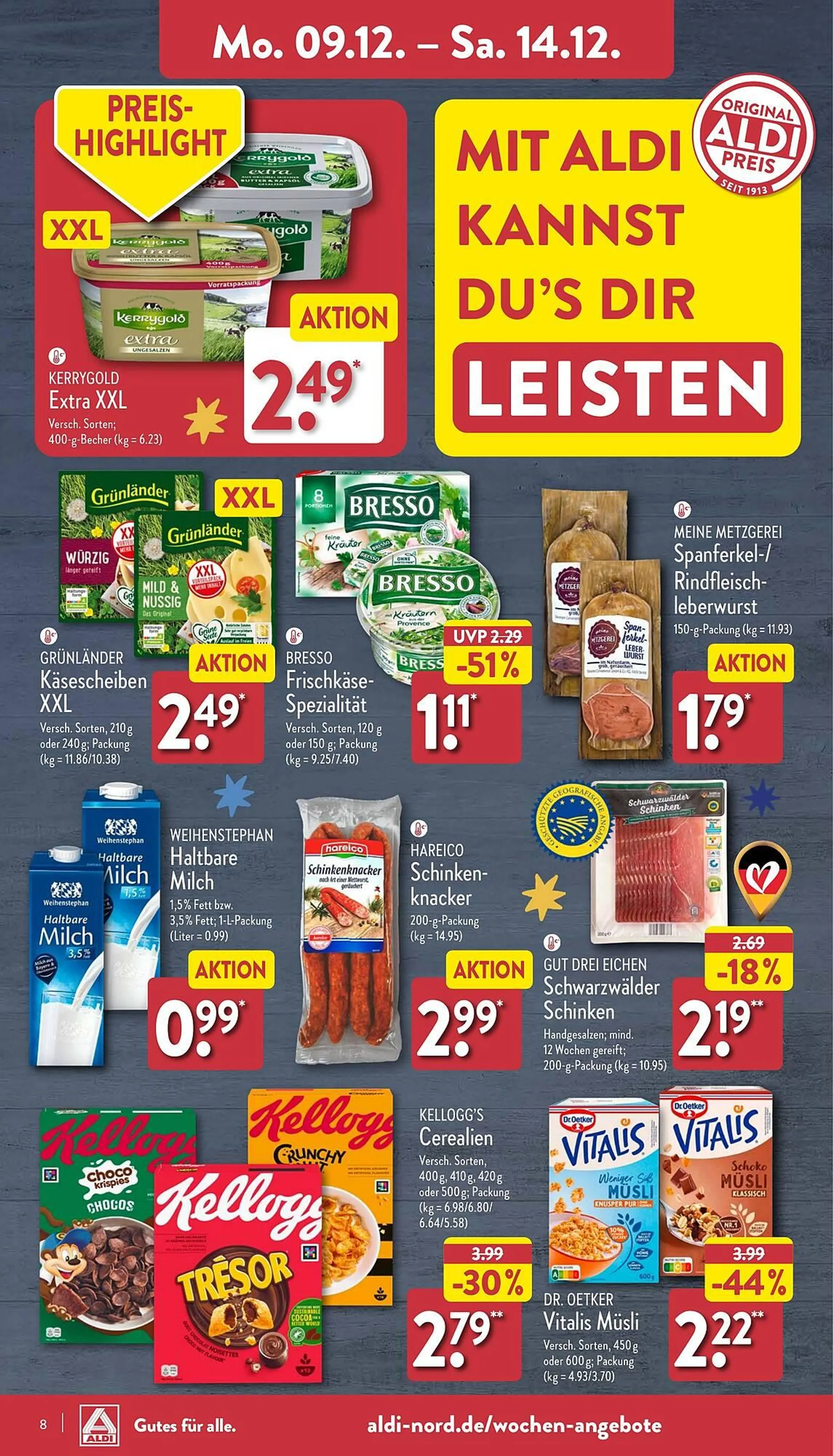 Aldi Nord Prospekt von 9. Dezember bis 14. Dezember 2024 - Prospekt seite 8