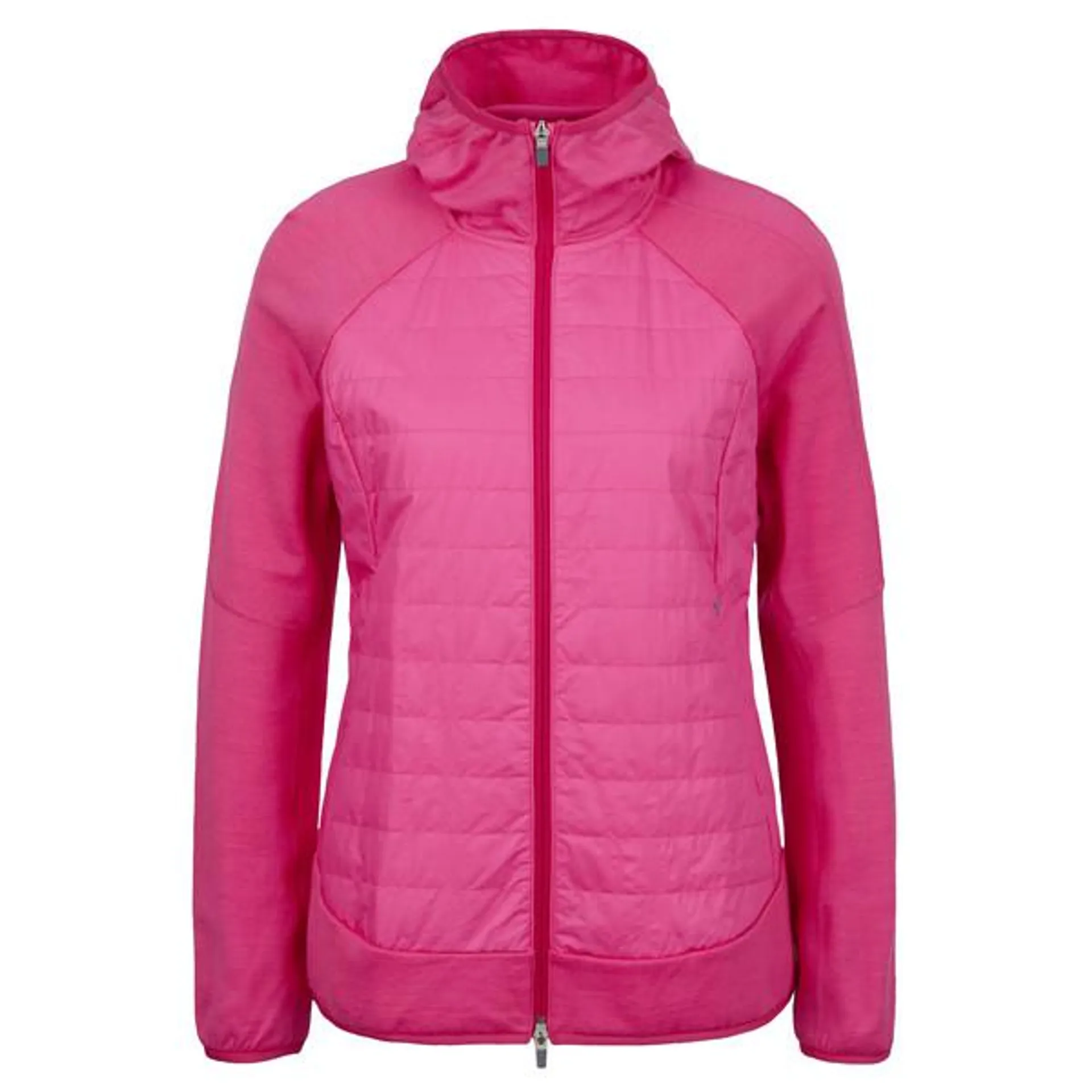 Icebreaker W MERINO QUANTUM HYBRID LS ZIP HOODIE Damen Isolationsjacke ELECTRON PINK/TEMPO/CB