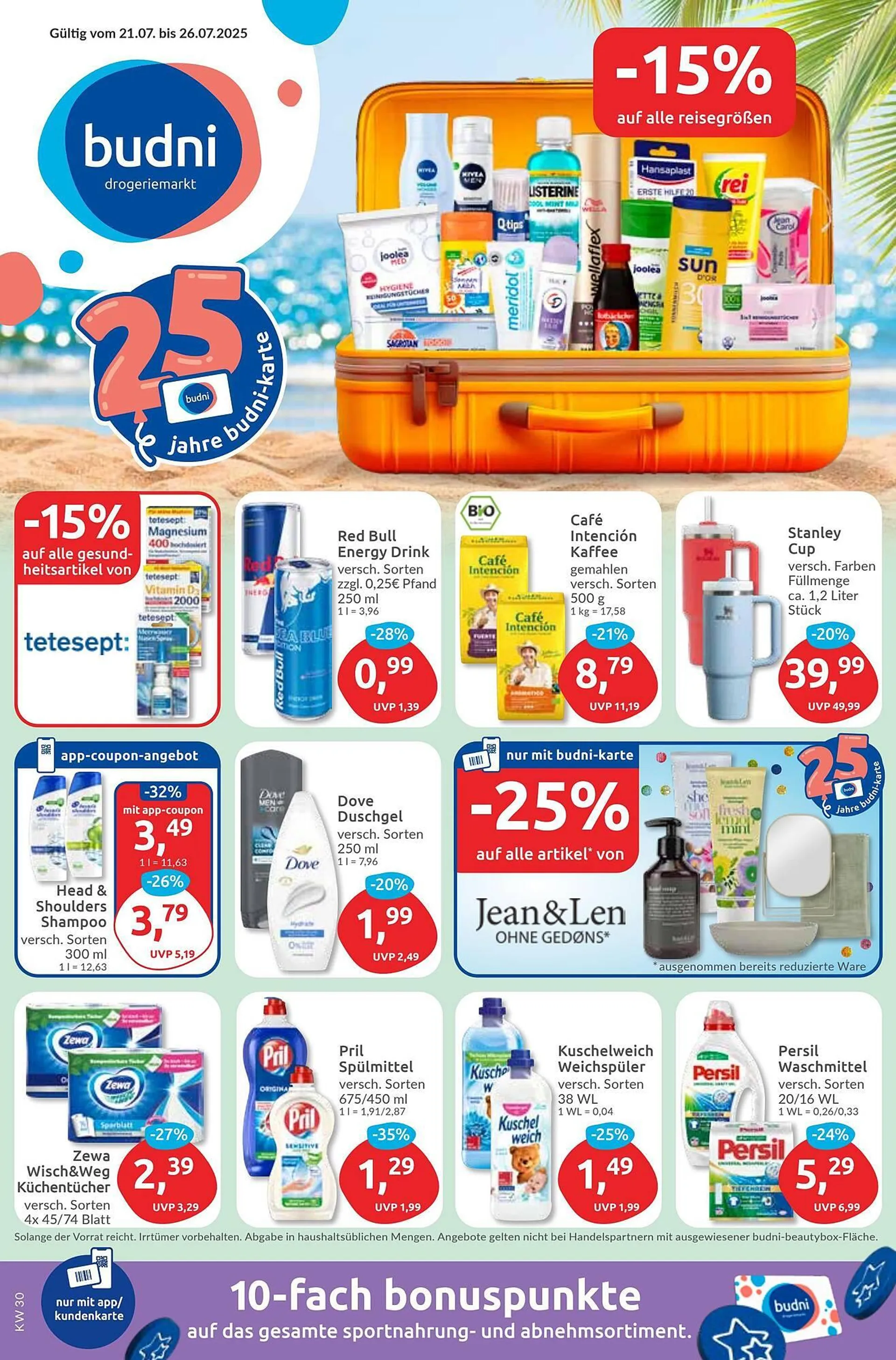 Budni Prospekt von 21. Juli bis 26. Juli 2025 - Prospekt seite 1