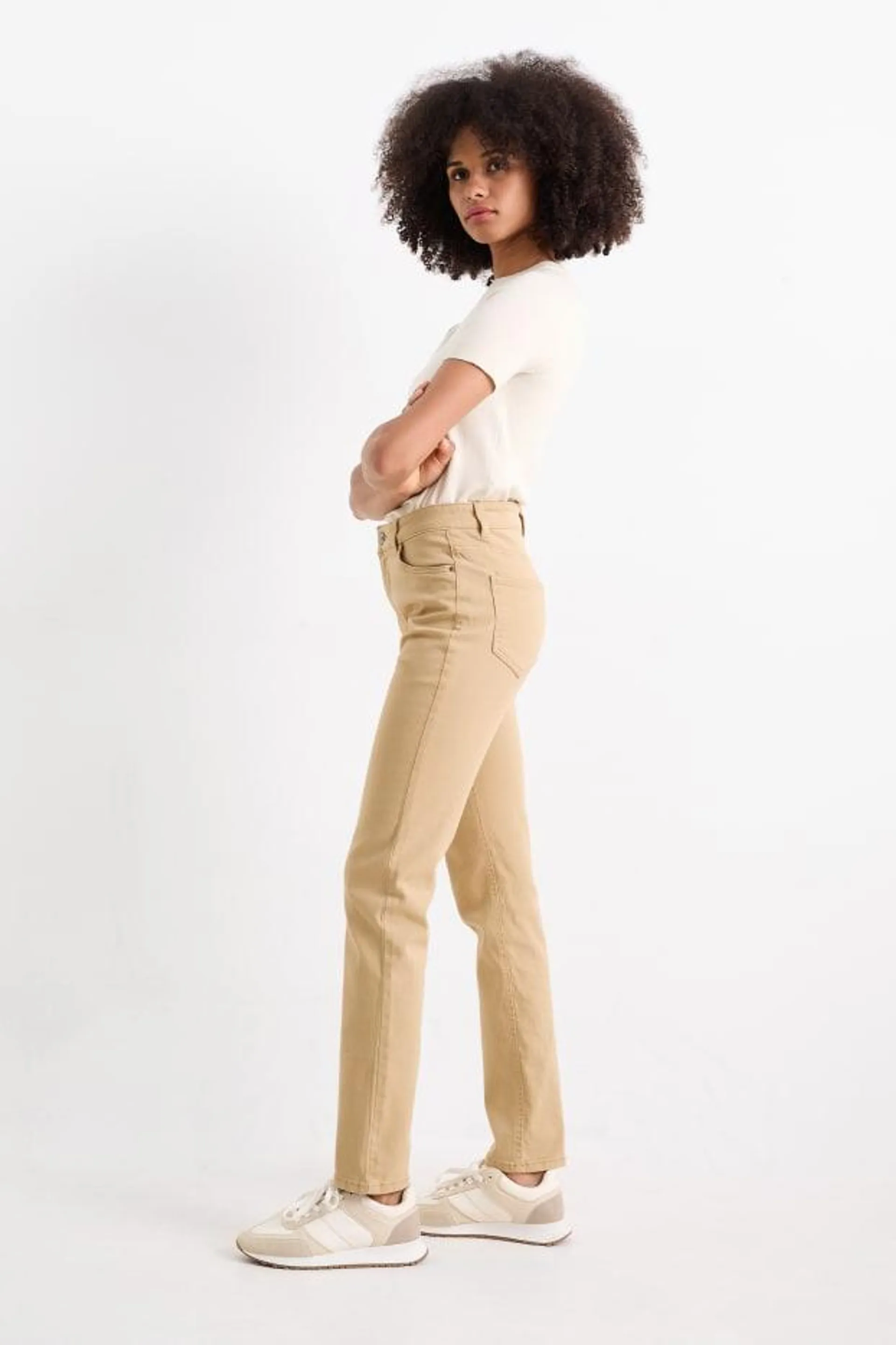 Cloth trousers - high waist - slim fit