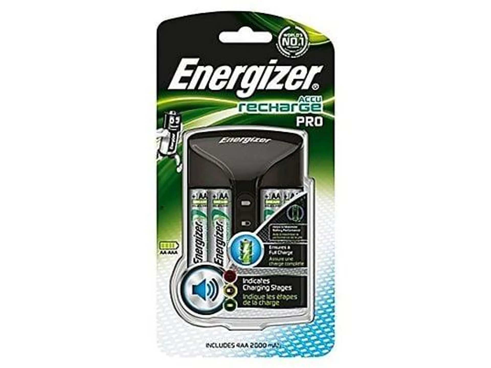 ENERGIZER 639837 ENR PRO CHARGER +4AA 2000MAH VORGELADEN AA Mignon Ladegerät, Ni-MH, 100 - 240 Volt, 2000 mAh