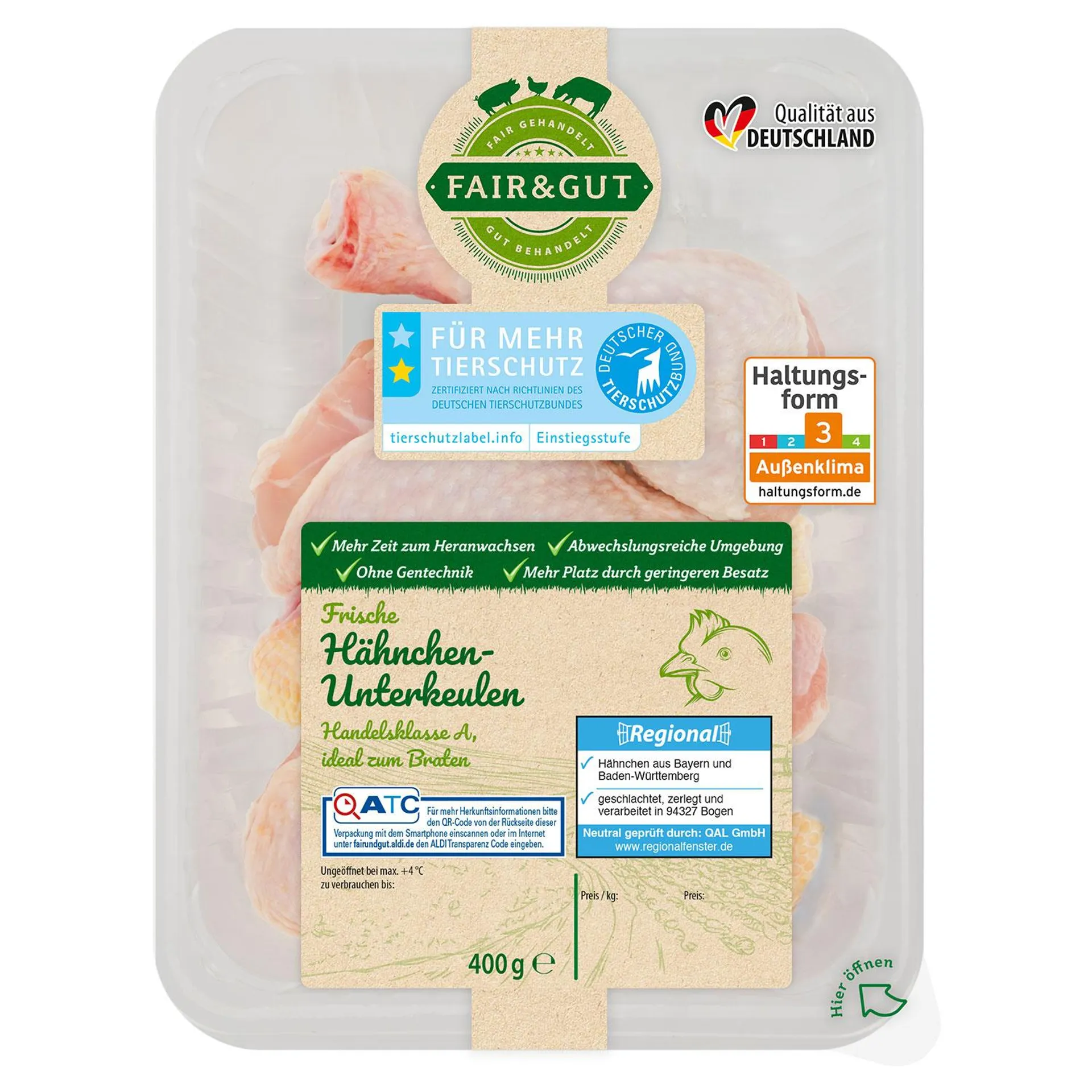 FAIR&GUT Hähnchen Unterkeule 400 g