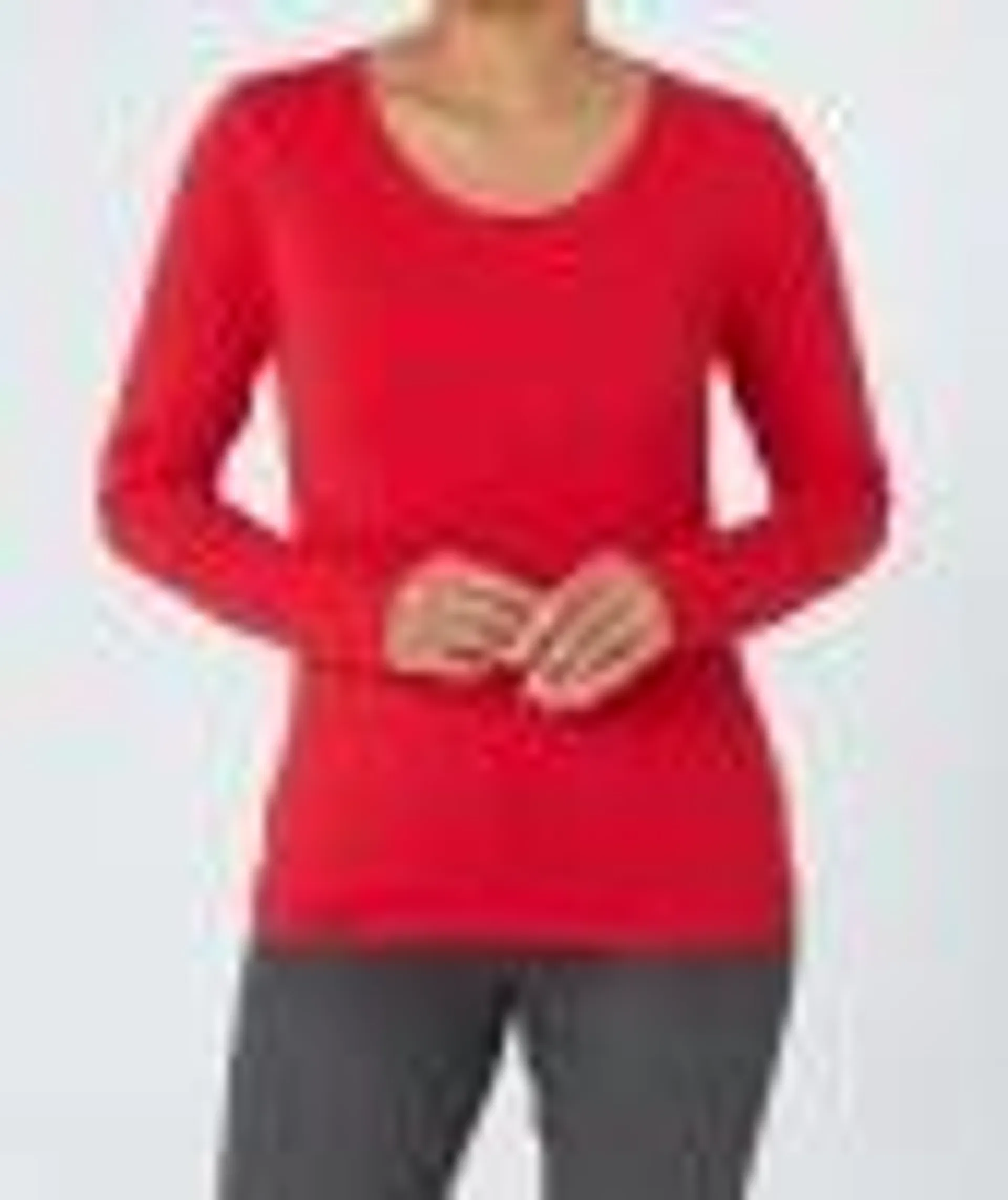 Rotes Langarmshirt Janina, Stretchanteil