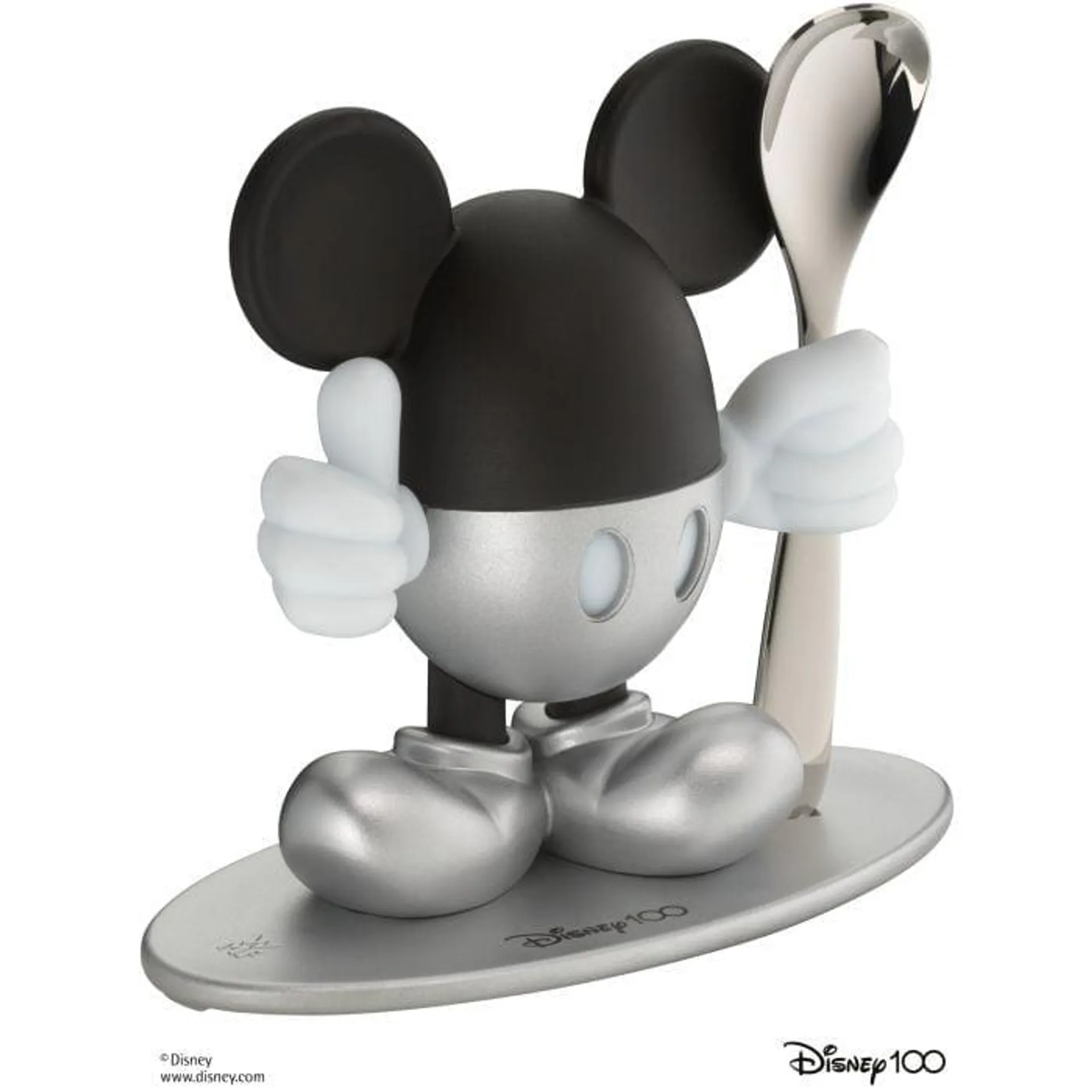 Egg cup set Disney Mickey Mouse Silver with spoon, 2-piece