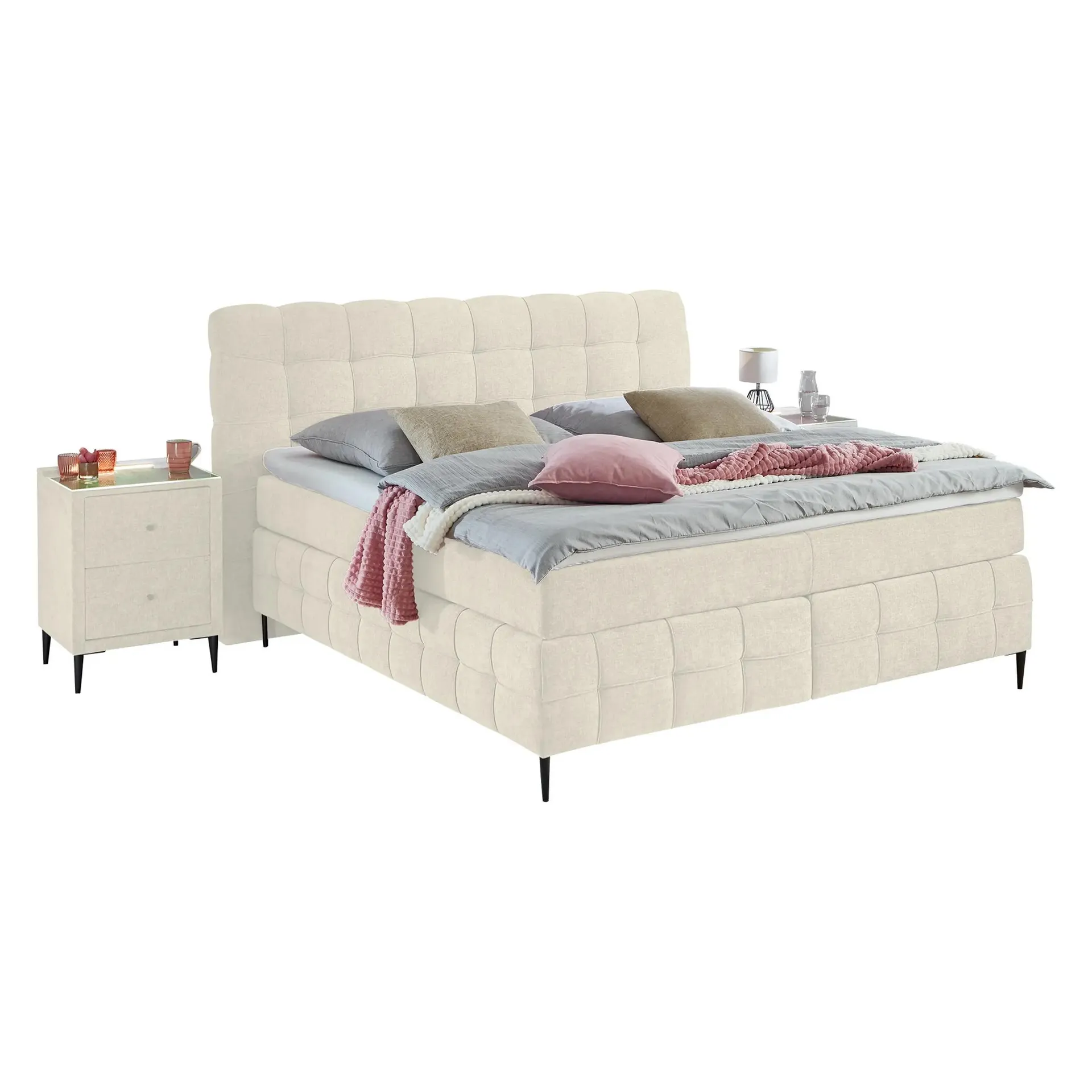 Boxspringbett - ivore - Kaltschaumtopper - H2/H3 - 180x200 cm