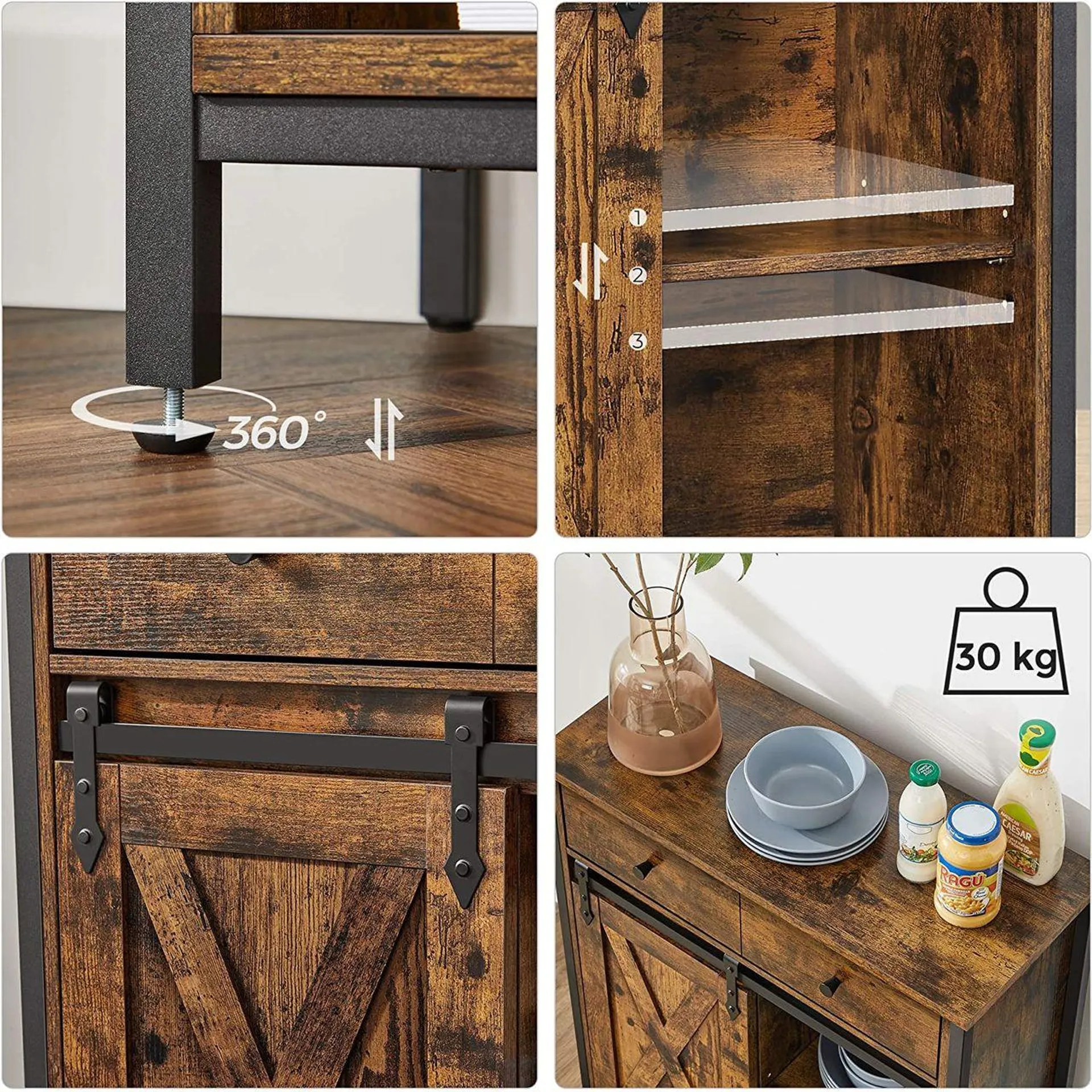 Lagerschrank, 70x30x80cm, Schwarz