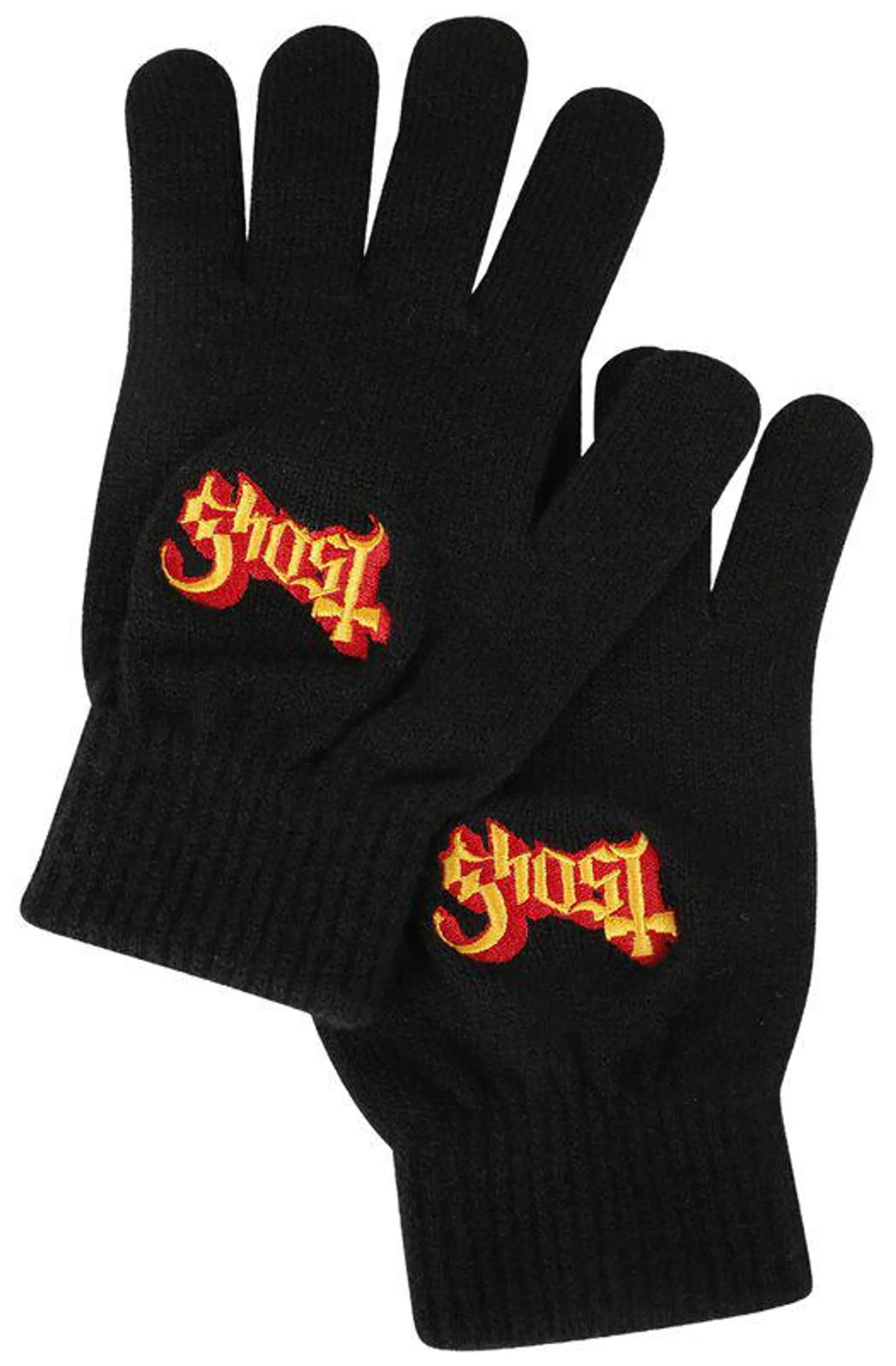 "Logo" Fingerhandschuhe schwarz von Ghost